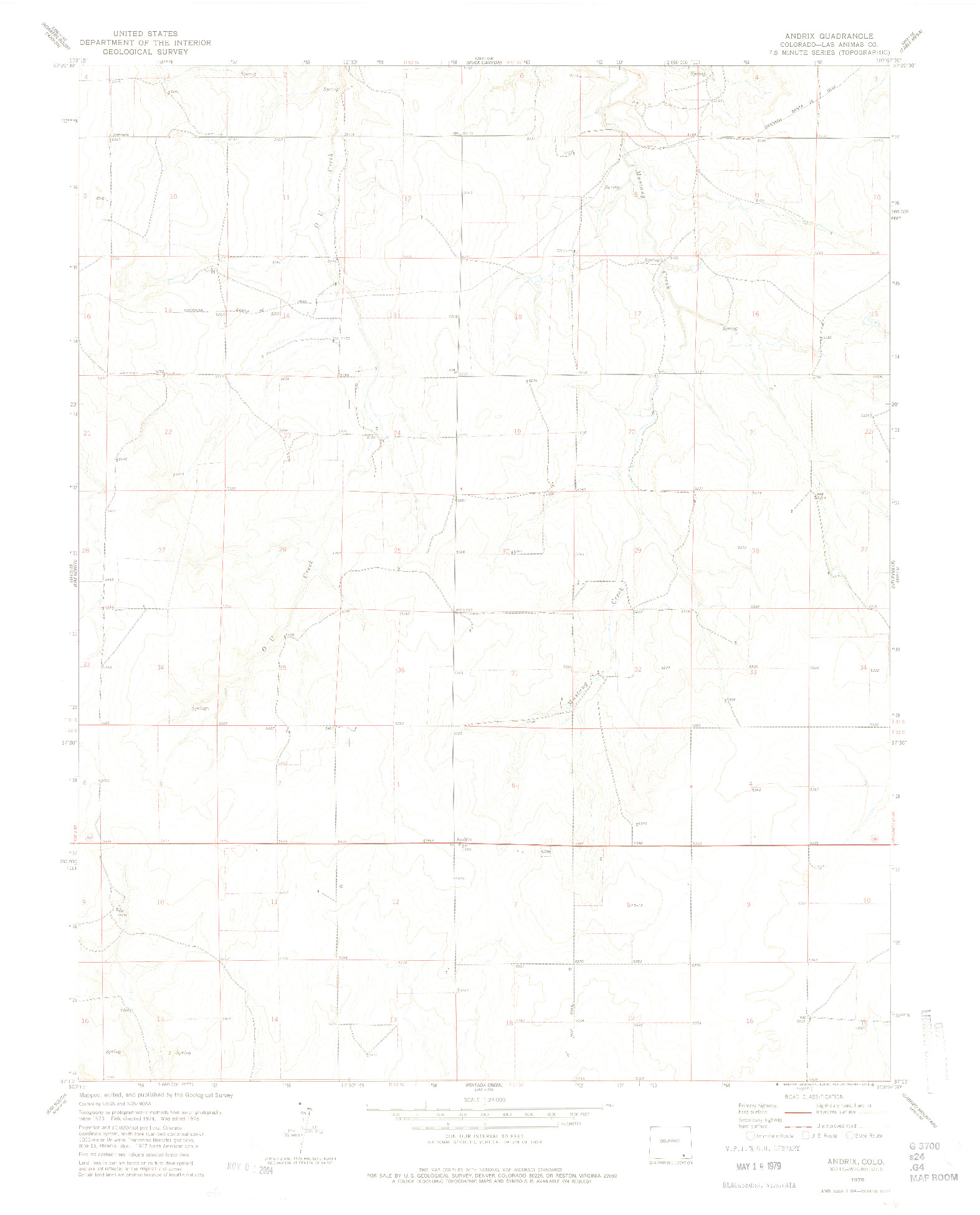 USGS 1:24000-SCALE QUADRANGLE FOR ANDRIX, CO 1978