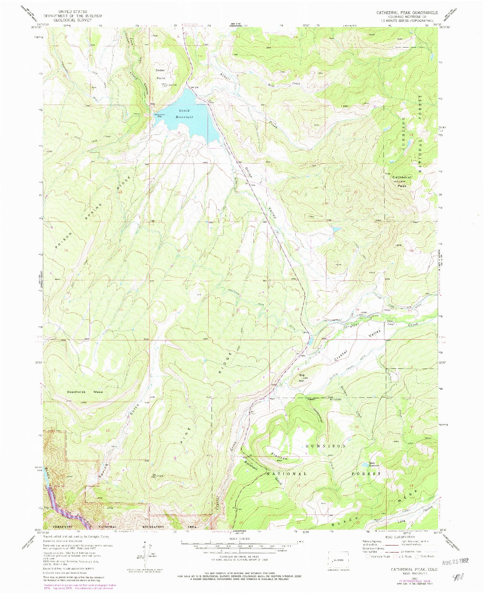 USGS 1:24000-SCALE QUADRANGLE FOR CATHEDRAL PEAK, CO 1957