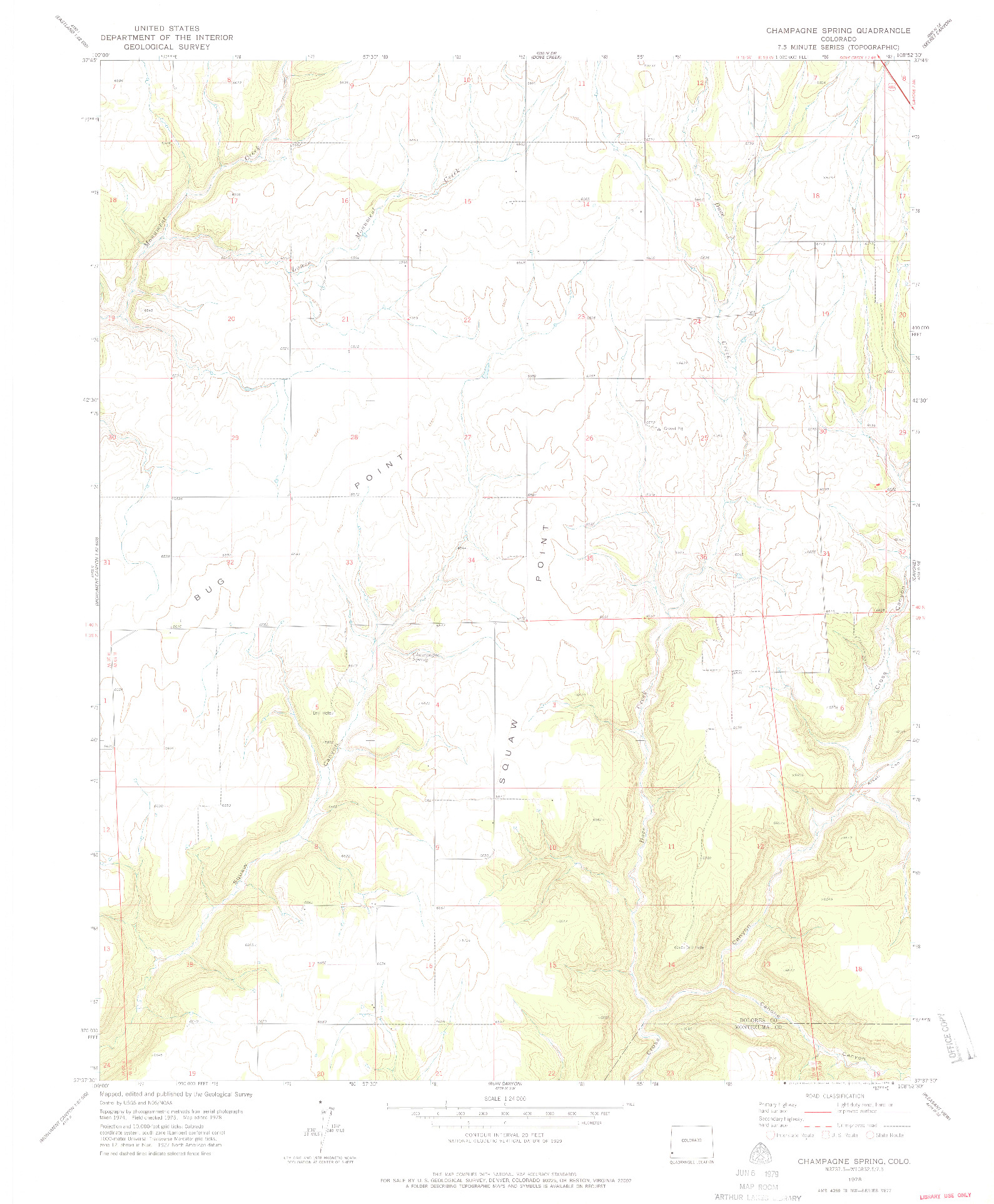 USGS 1:24000-SCALE QUADRANGLE FOR CHAMPAGNE SPRING, CO 1978