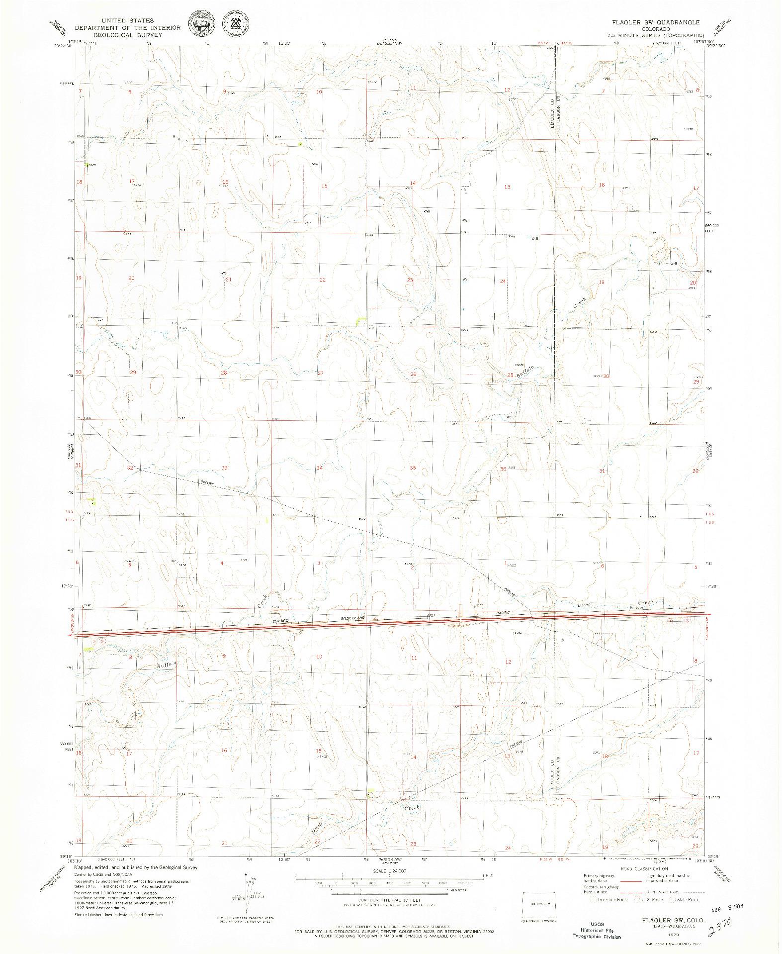 USGS 1:24000-SCALE QUADRANGLE FOR FLAGLER SW, CO 1979