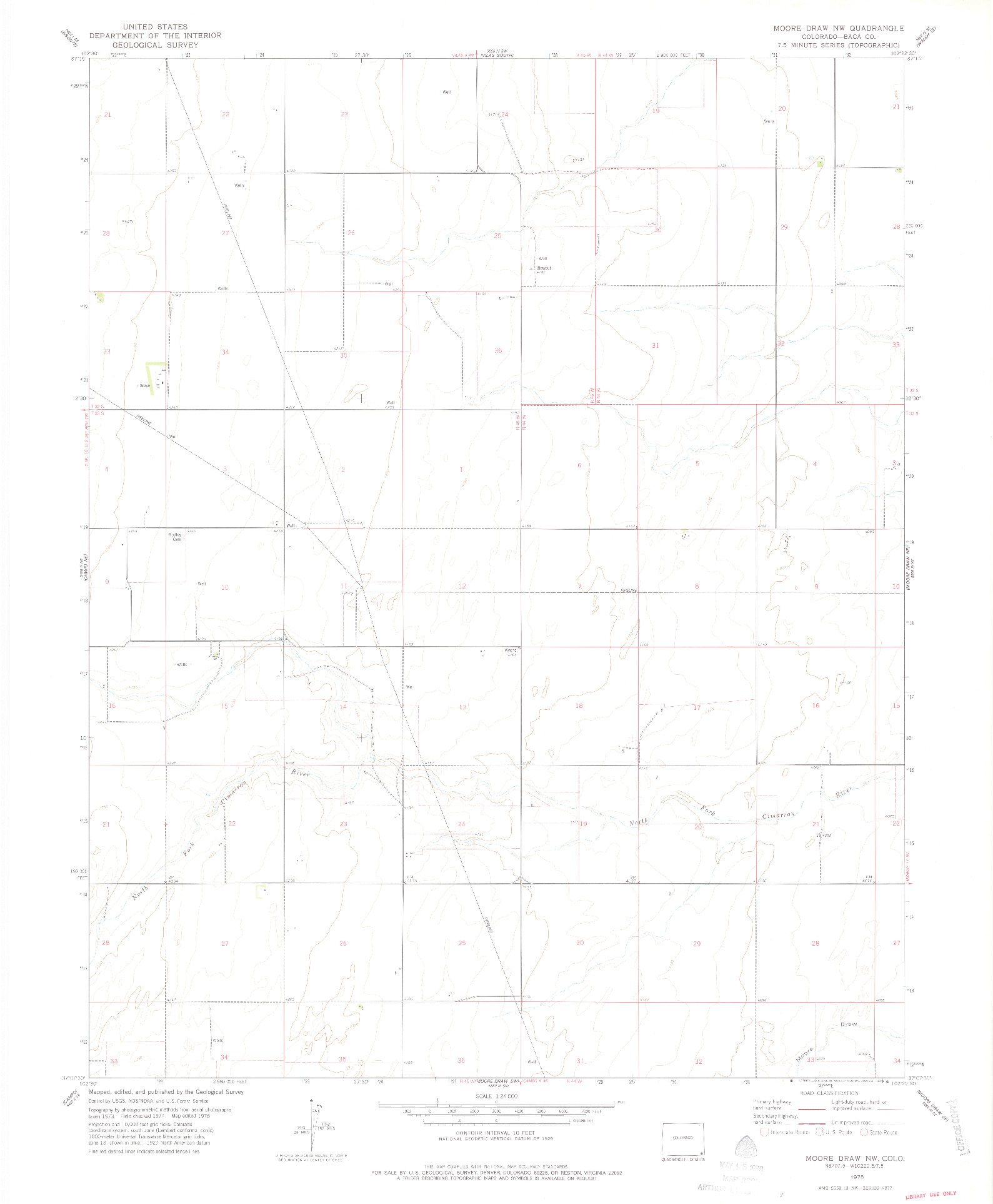 USGS 1:24000-SCALE QUADRANGLE FOR MOORE DRAW NW, CO 1978