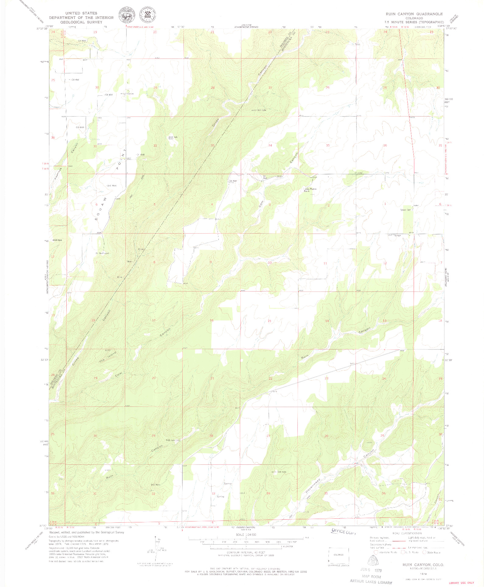USGS 1:24000-SCALE QUADRANGLE FOR RUIN CANYON, CO 1979