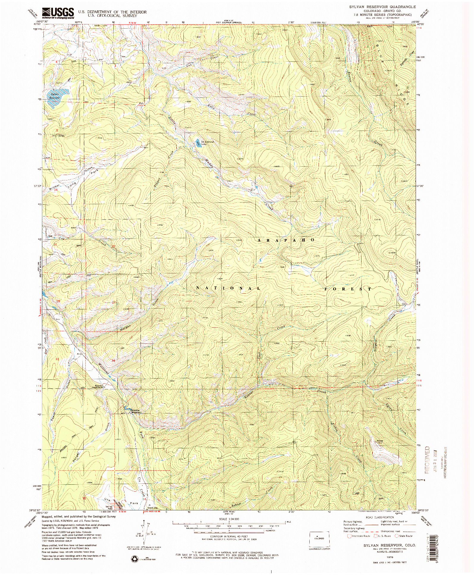 USGS 1:24000-SCALE QUADRANGLE FOR SYLVAN RESERVOIR, CO 1979