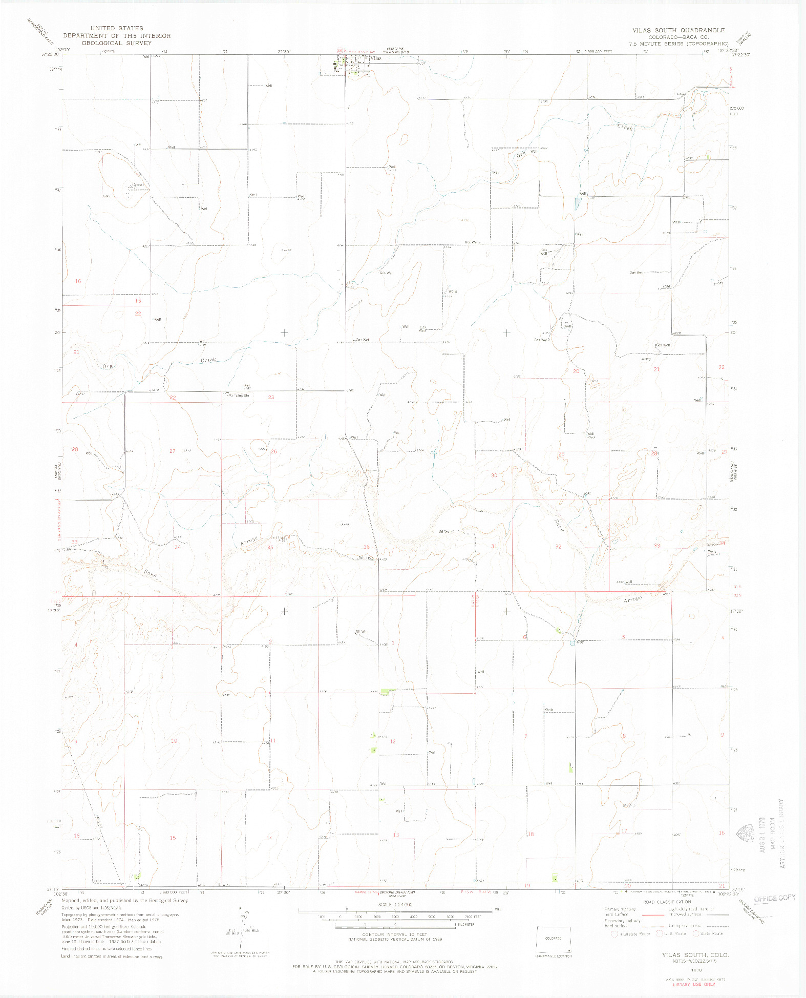 USGS 1:24000-SCALE QUADRANGLE FOR VILAS SOUTH, CO 1978