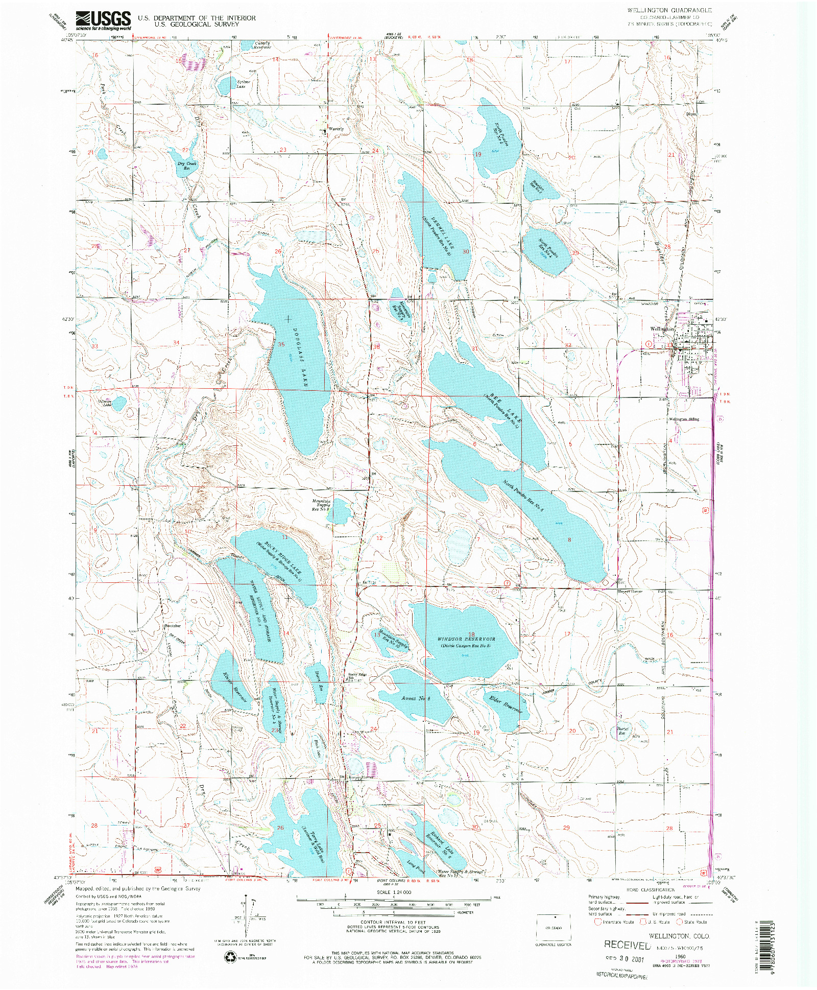 USGS 1:24000-SCALE QUADRANGLE FOR WELLINGTON, CO 1960