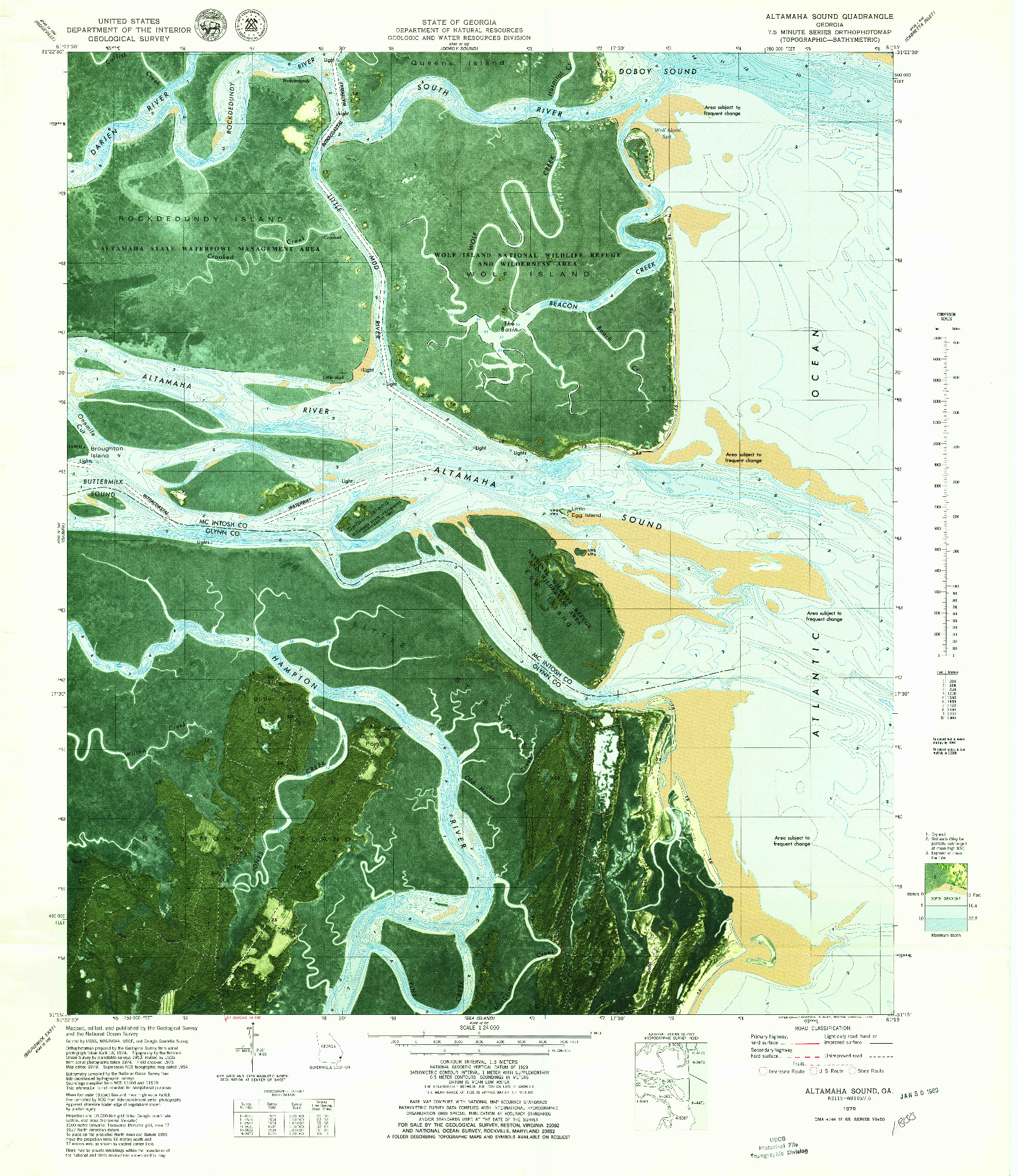 USGS 1:24000-SCALE QUADRANGLE FOR ALTAMAHA SOUND, GA 1979