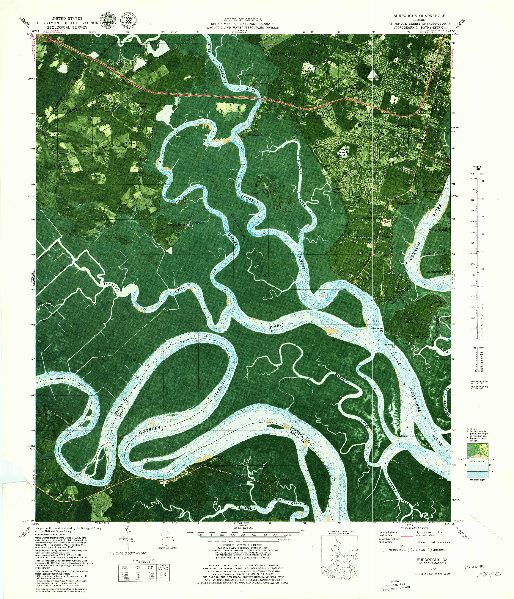 USGS 1:24000-SCALE QUADRANGLE FOR BURROUGHS, GA 1979