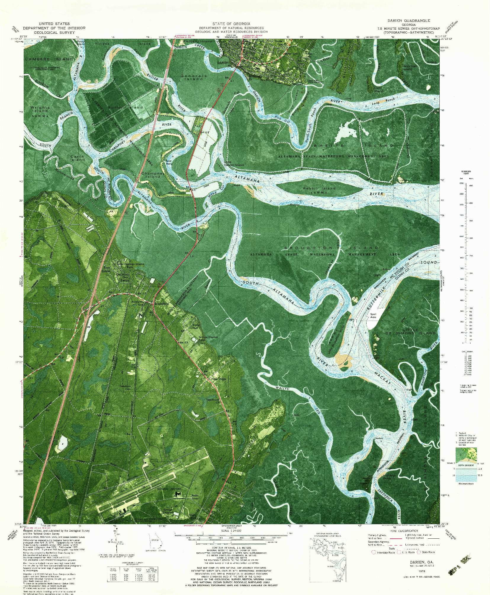 USGS 1:24000-SCALE QUADRANGLE FOR DARIEN, GA 1979