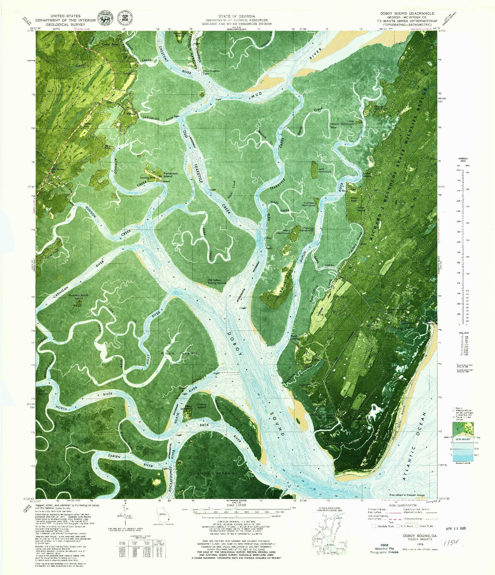 USGS 1:24000-SCALE QUADRANGLE FOR DOBOY SOUND, GA 1979