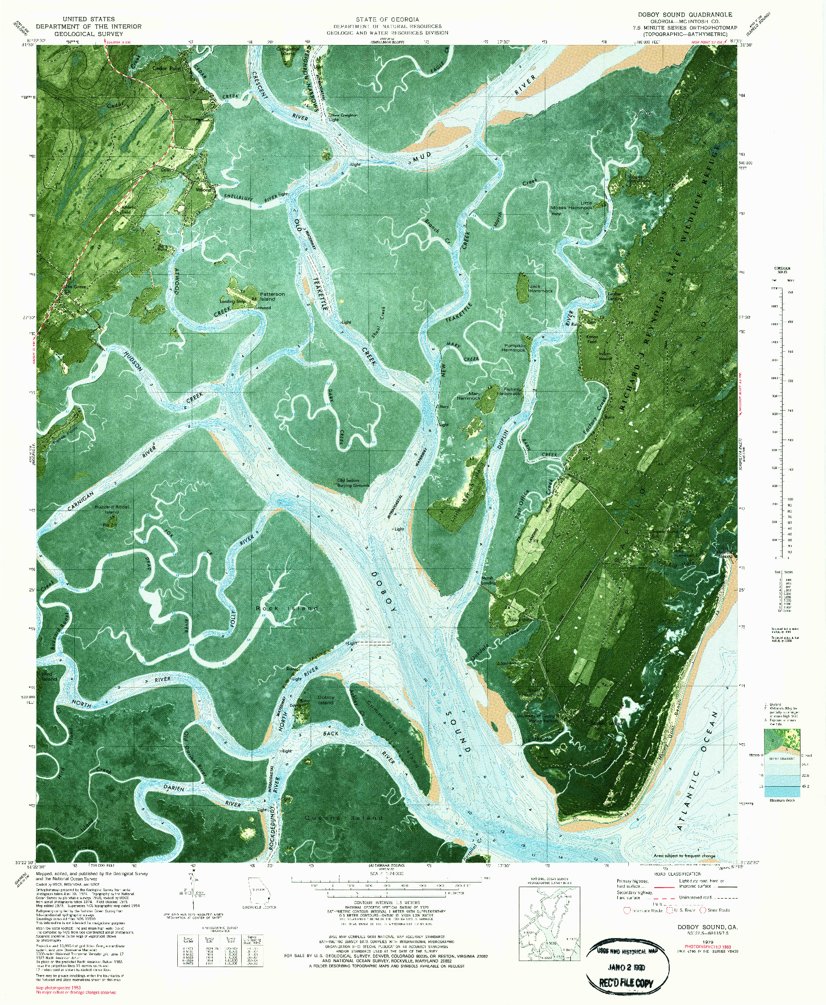 USGS 1:24000-SCALE QUADRANGLE FOR DOBOY SOUND, GA 1979