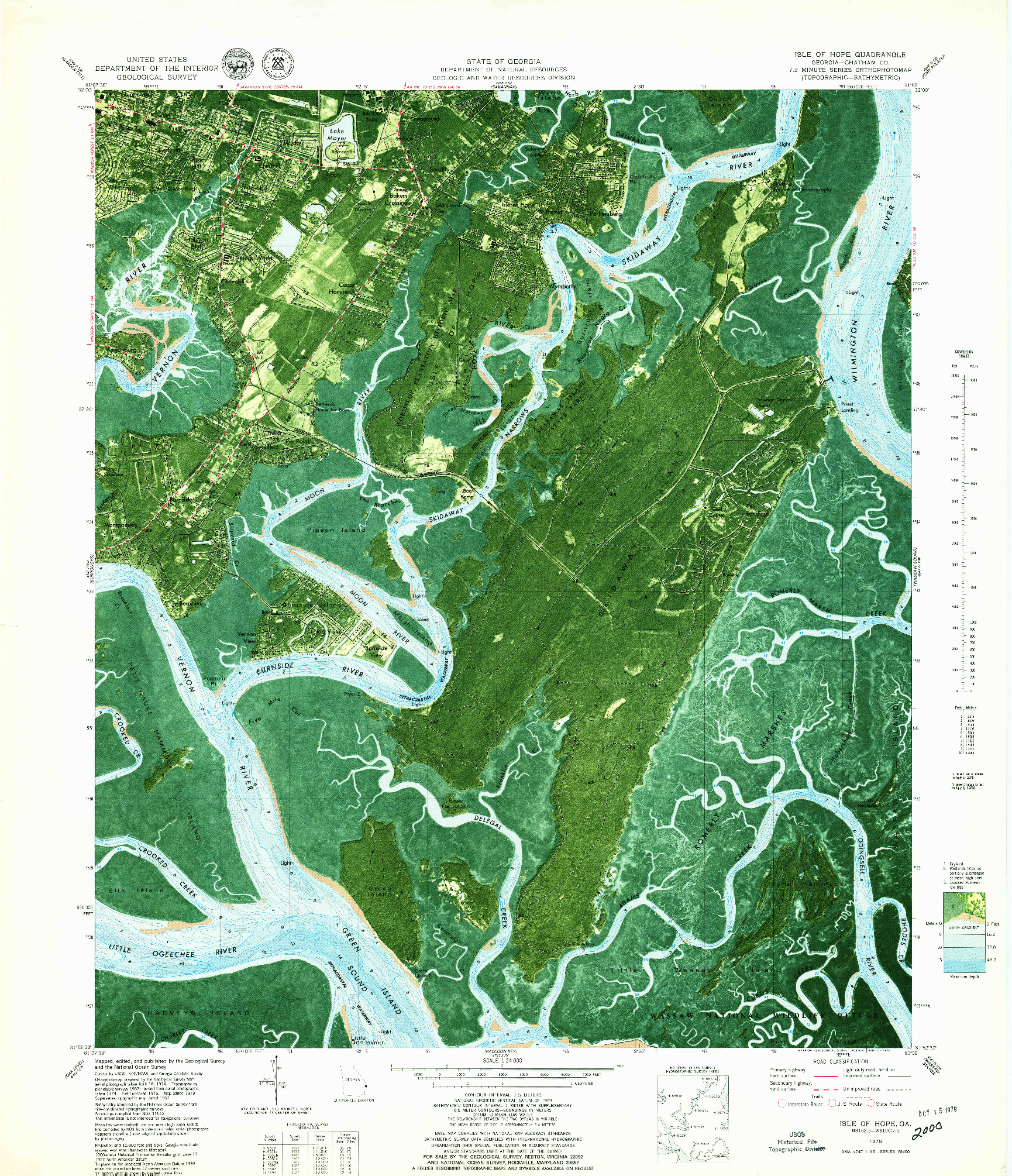 USGS 1:24000-SCALE QUADRANGLE FOR ISLE OF HOPE, GA 1979