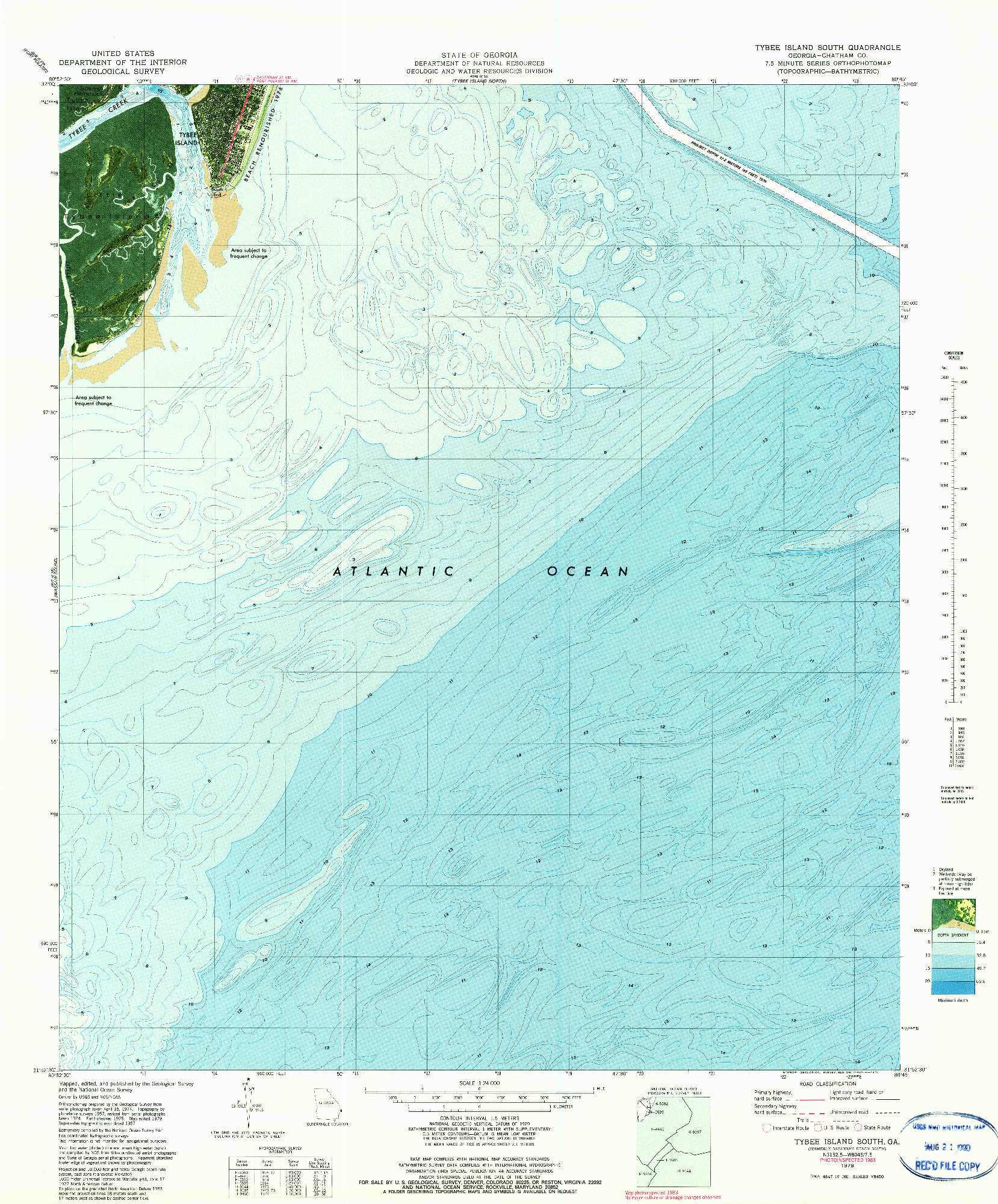 USGS 1:24000-SCALE QUADRANGLE FOR TYBEE ISLAND SOUTH, GA 1979