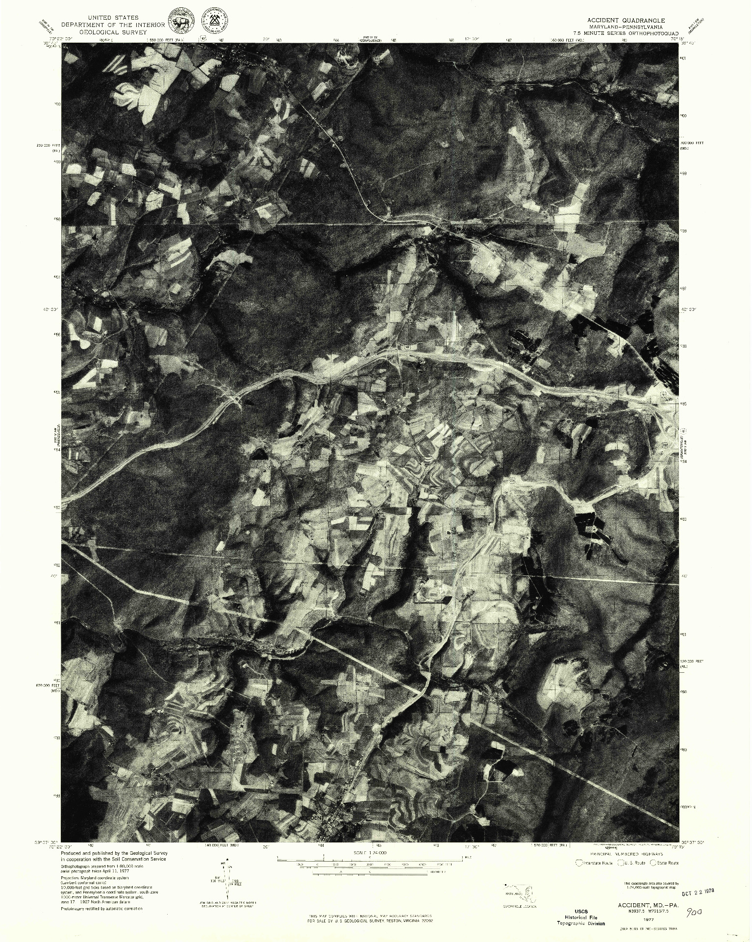 USGS 1:24000-SCALE QUADRANGLE FOR ACCIDENT, MD 1977