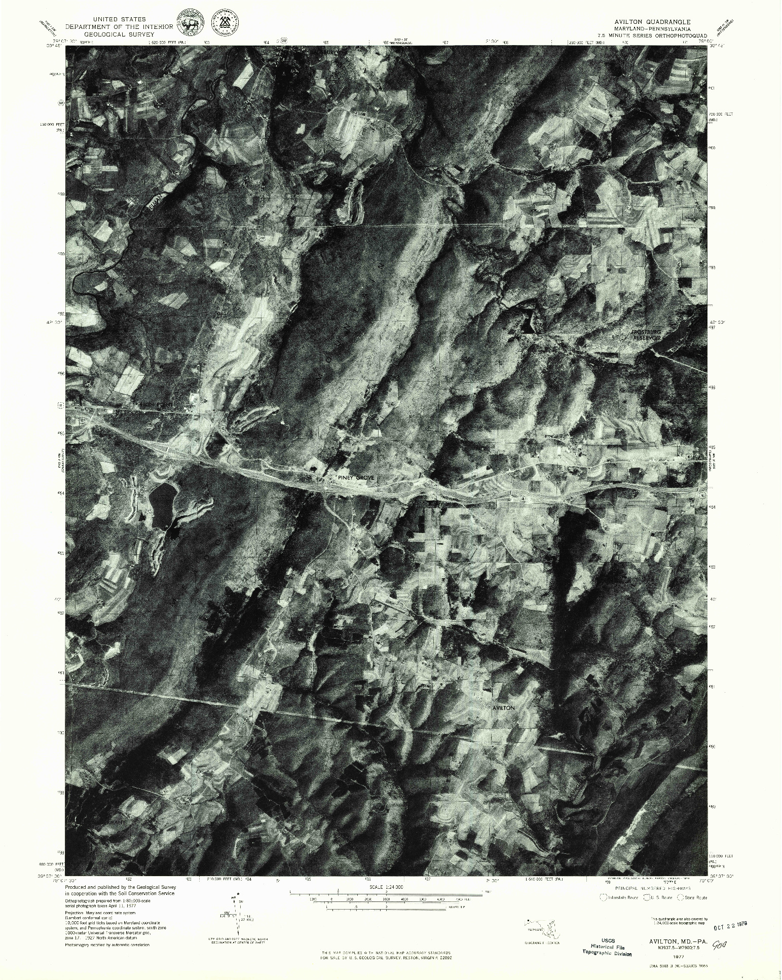 USGS 1:24000-SCALE QUADRANGLE FOR AVILTON, MD 1977
