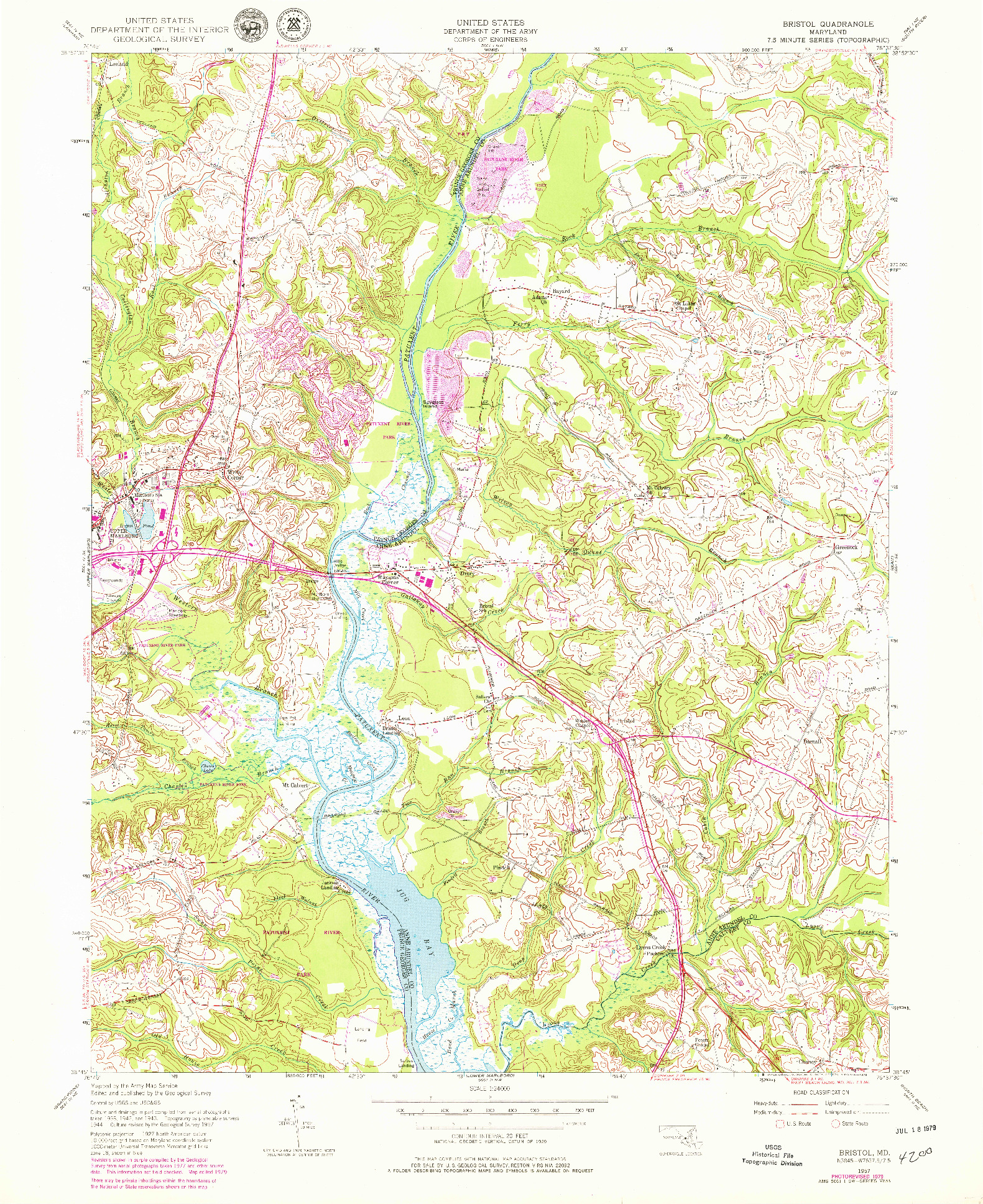 USGS 1:24000-SCALE QUADRANGLE FOR BRISTOL, MD 1957