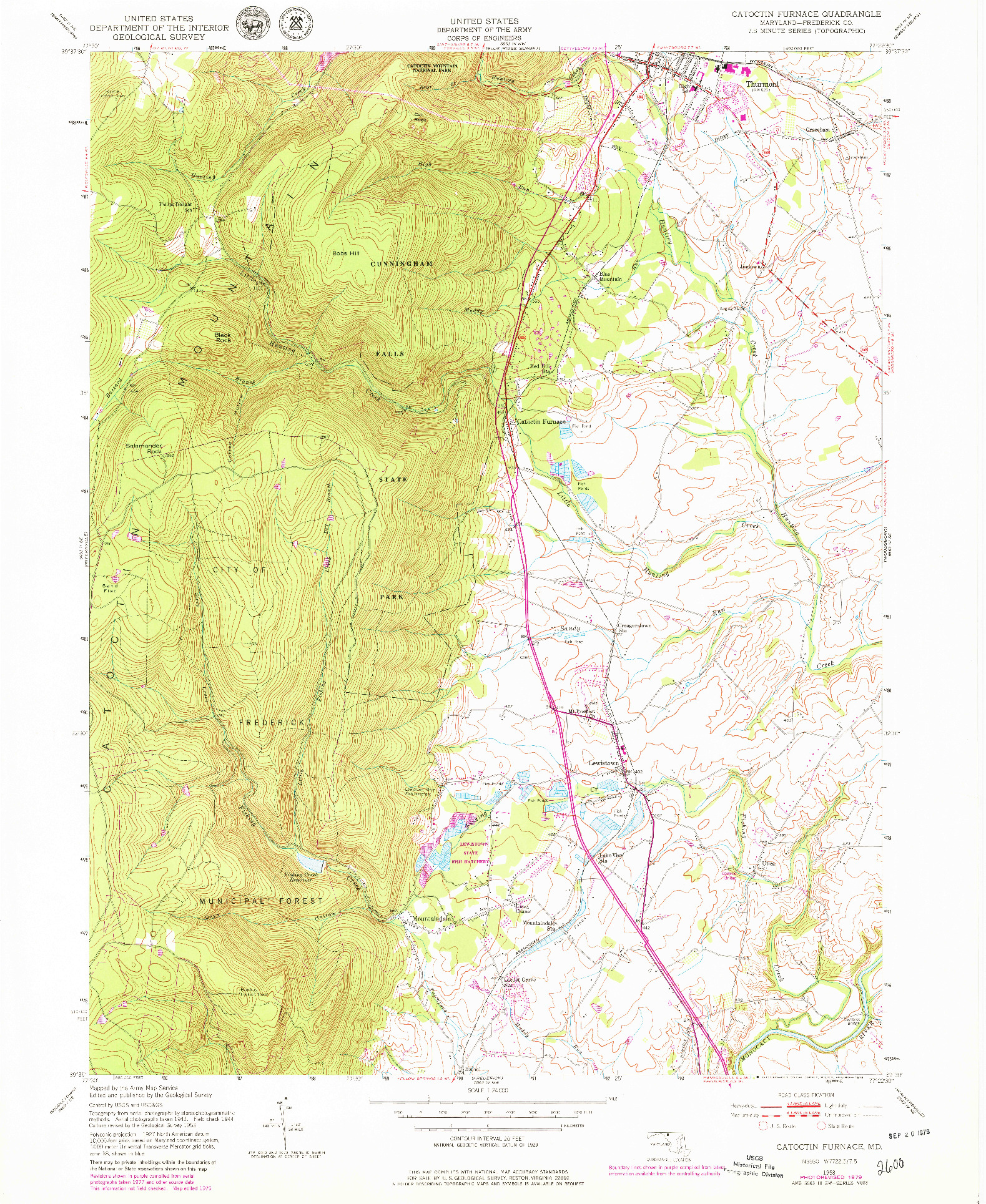 USGS 1:24000-SCALE QUADRANGLE FOR CATOCTIN FURNACE, MD 1953