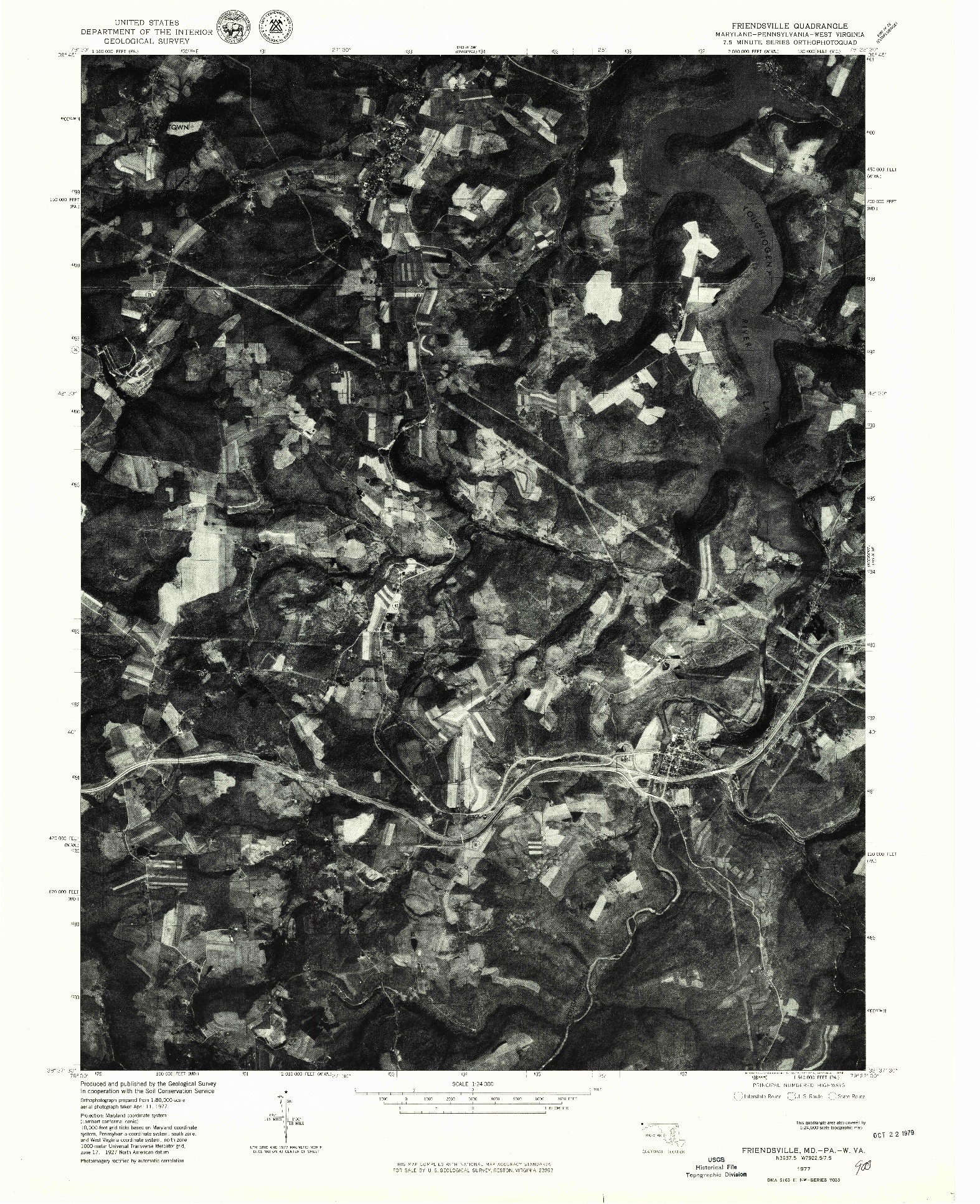 USGS 1:24000-SCALE QUADRANGLE FOR FRIENDSVILLE, MD 1977