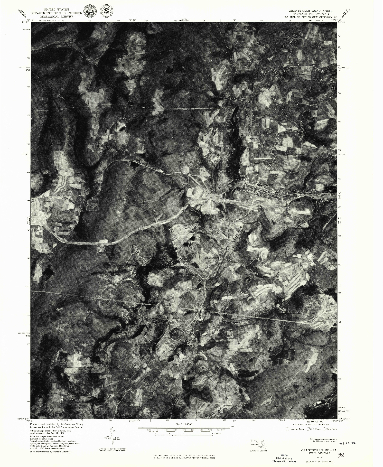 USGS 1:24000-SCALE QUADRANGLE FOR GRANTSVILLE, MD 1977