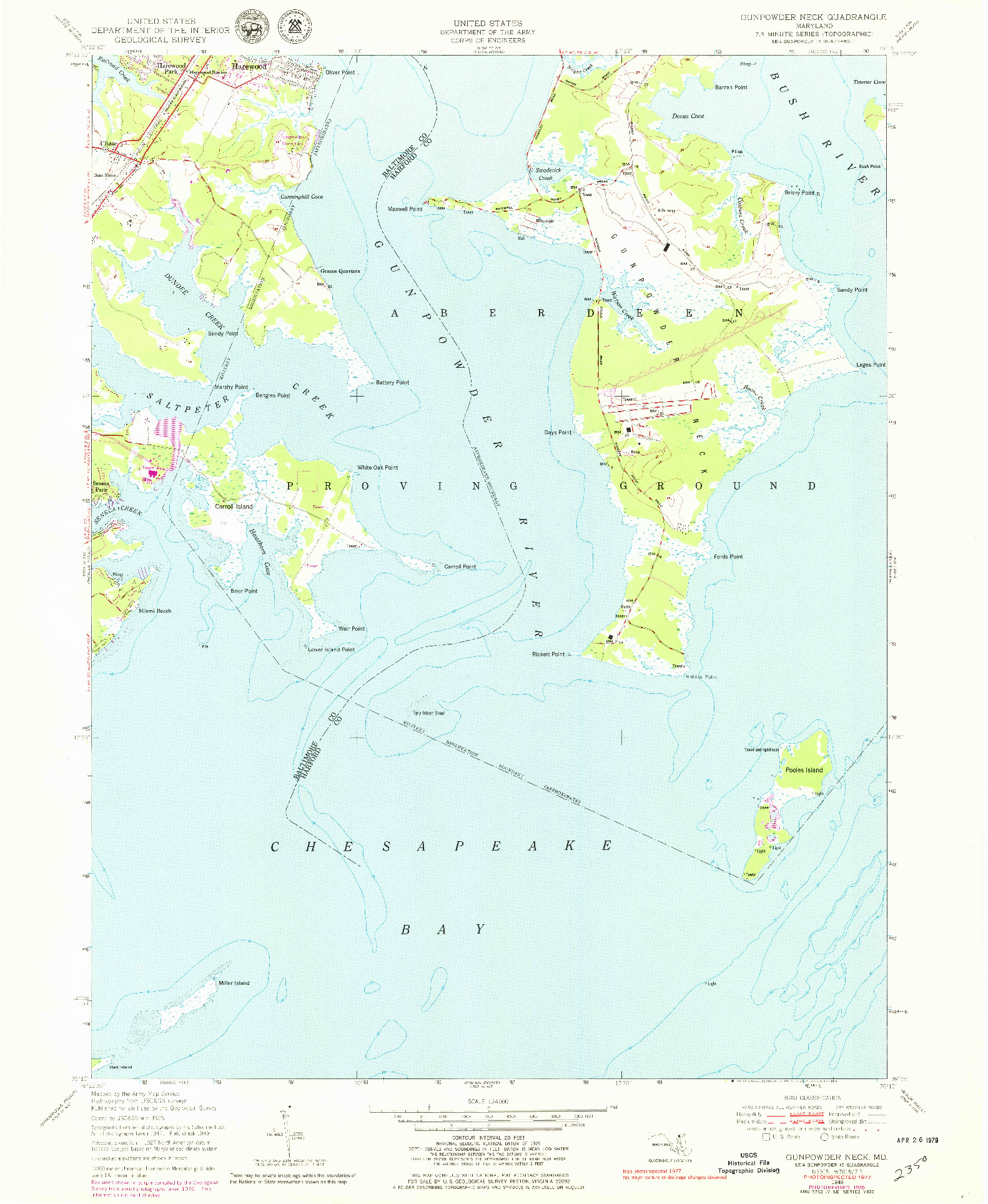 USGS 1:24000-SCALE QUADRANGLE FOR GUNPOWDER NECK, MD 1949
