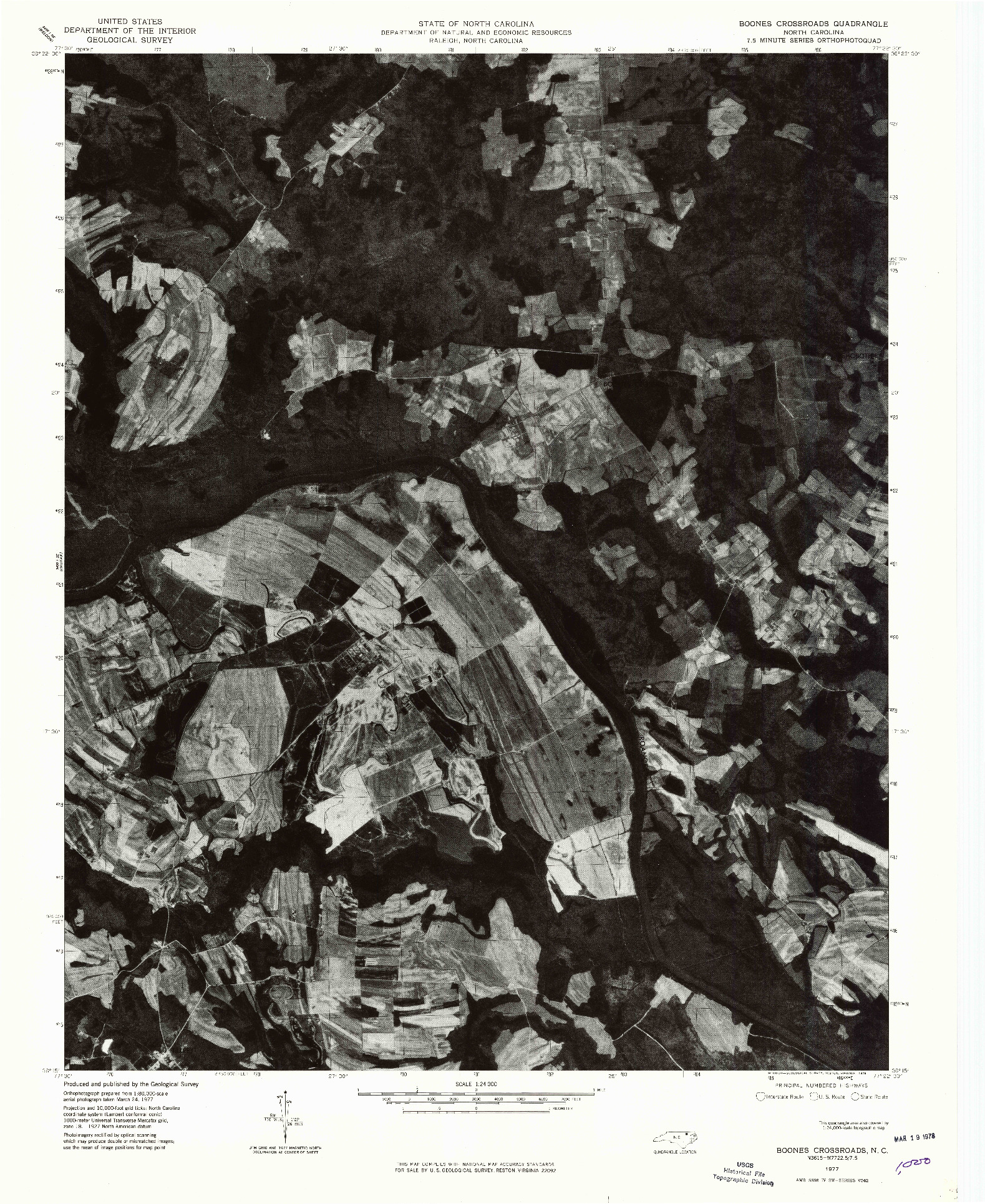 USGS 1:24000-SCALE QUADRANGLE FOR BOONES CROSSROADS, NC 1977