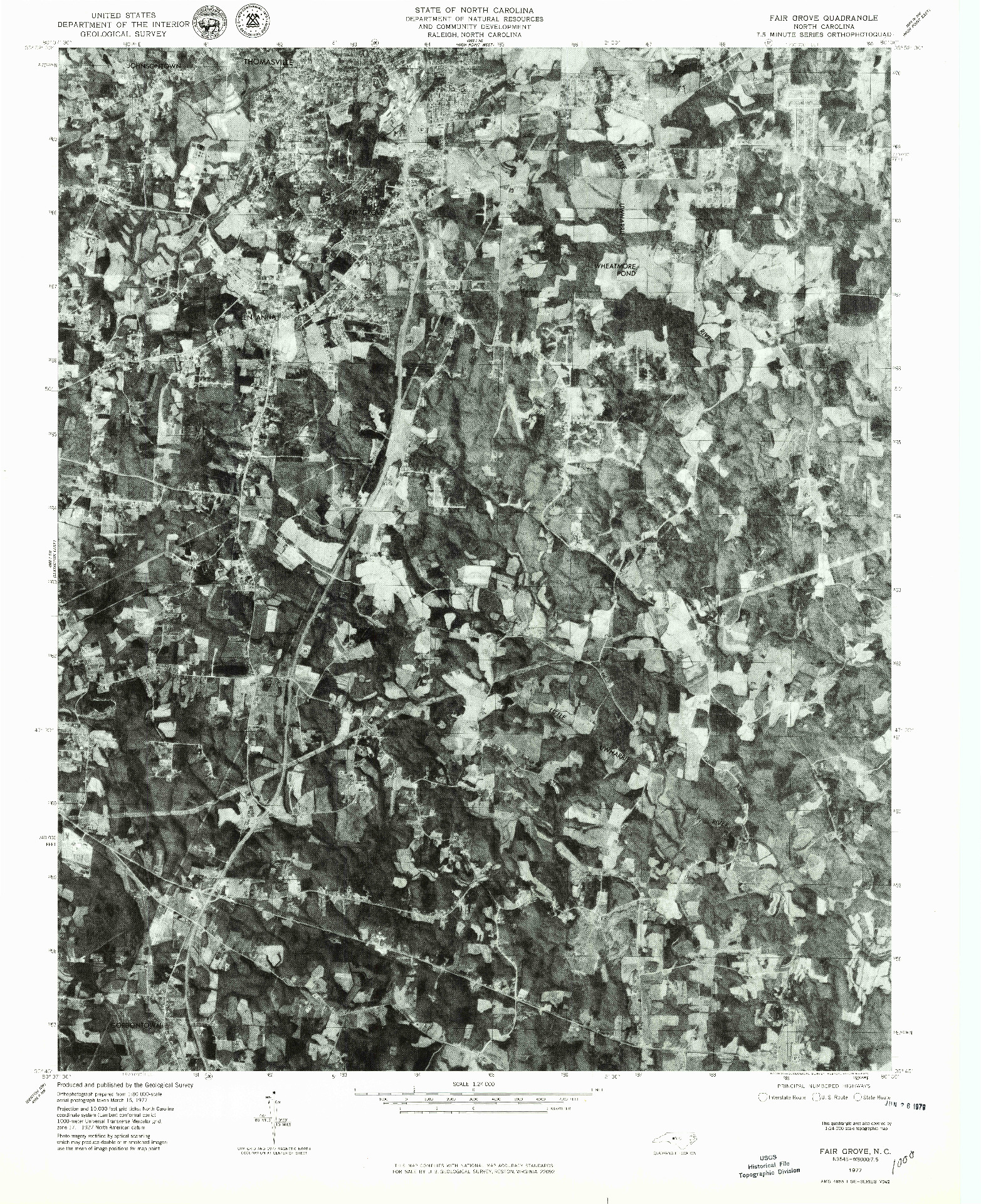 USGS 1:24000-SCALE QUADRANGLE FOR FAIR GROVE, NC 1977