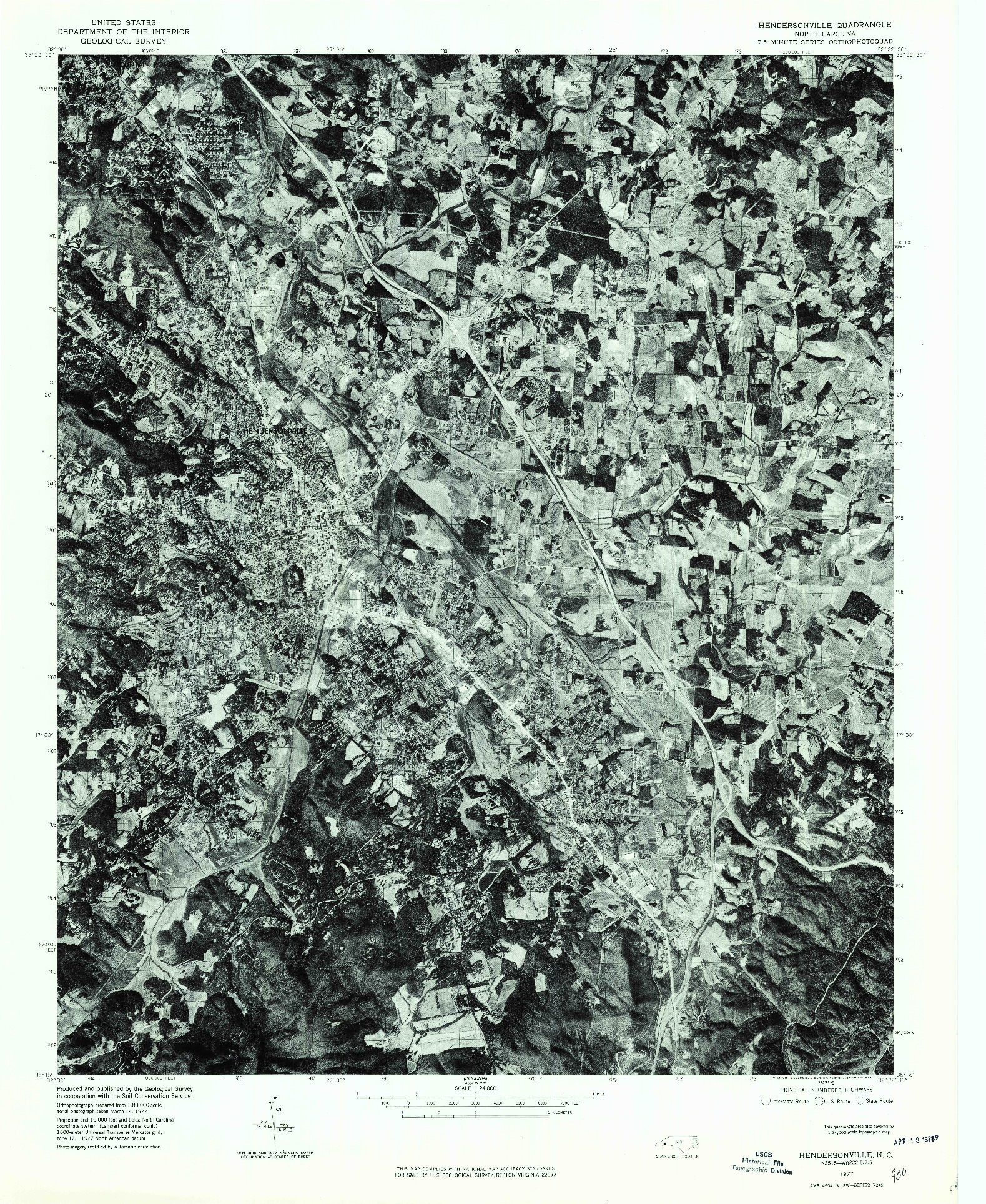 USGS 1:24000-SCALE QUADRANGLE FOR HENDERSONVILLE, NC 1977