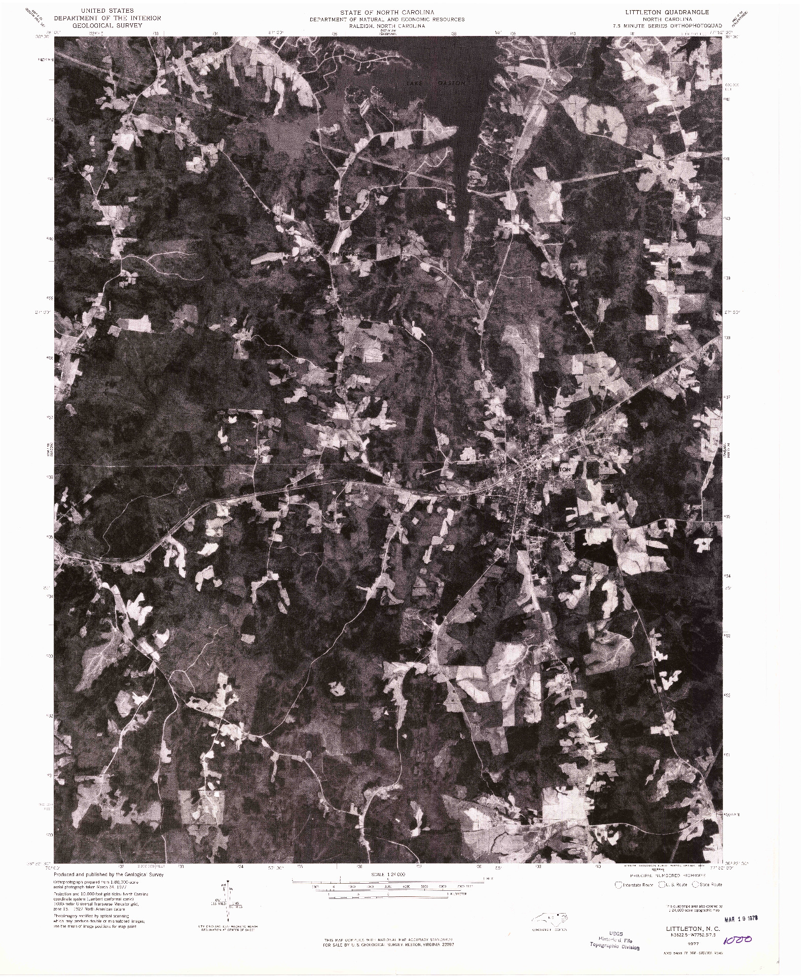 USGS 1:24000-SCALE QUADRANGLE FOR LITTLETON, NC 1977