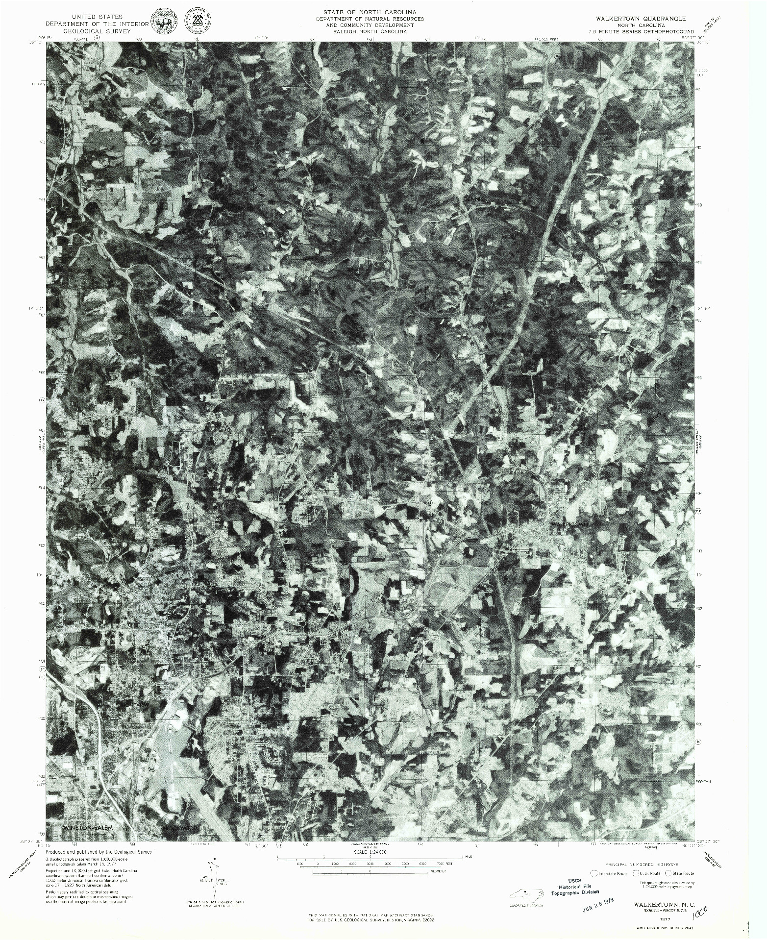 USGS 1:24000-SCALE QUADRANGLE FOR WALKERTOWN, NC 1977