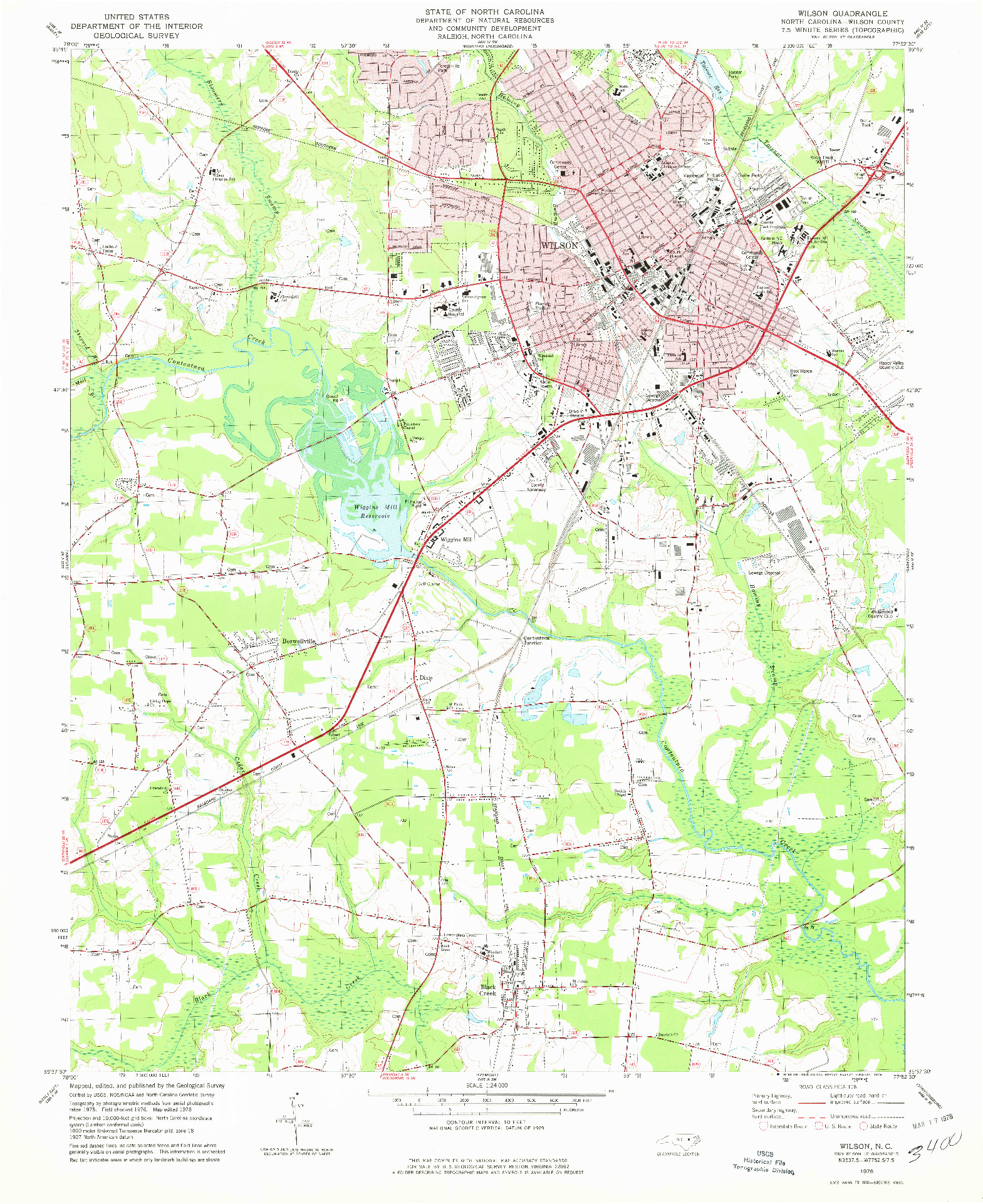 USGS 1:24000-SCALE QUADRANGLE FOR WILSON, NC 1978