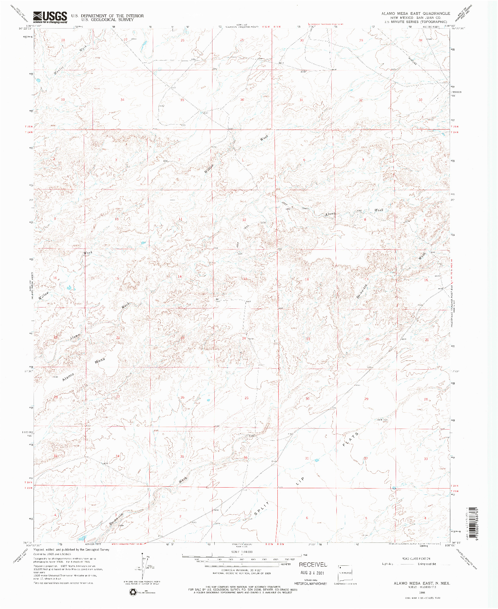USGS 1:24000-SCALE QUADRANGLE FOR ALAMO MESA EAST, NM 1966