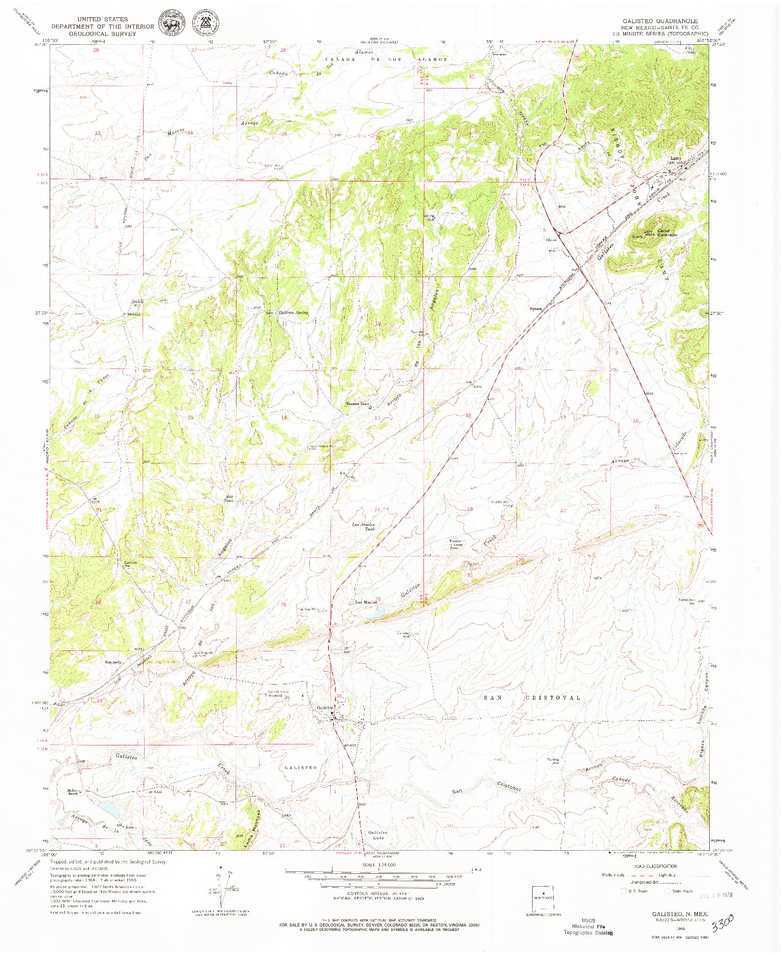 USGS 1:24000-SCALE QUADRANGLE FOR GALISTEO, NM 1966