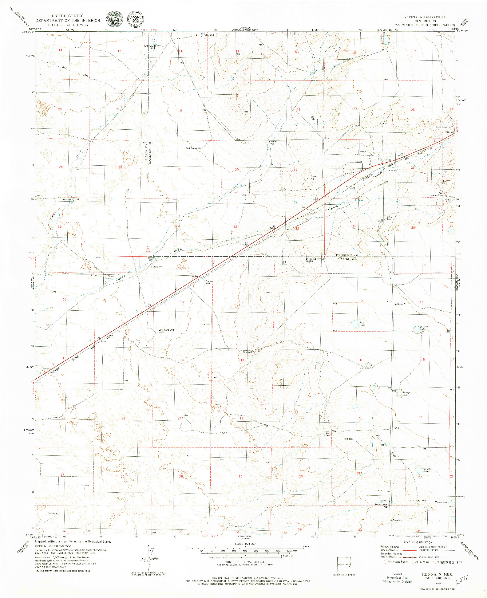 USGS 1:24000-SCALE QUADRANGLE FOR KENNA, NM 1979