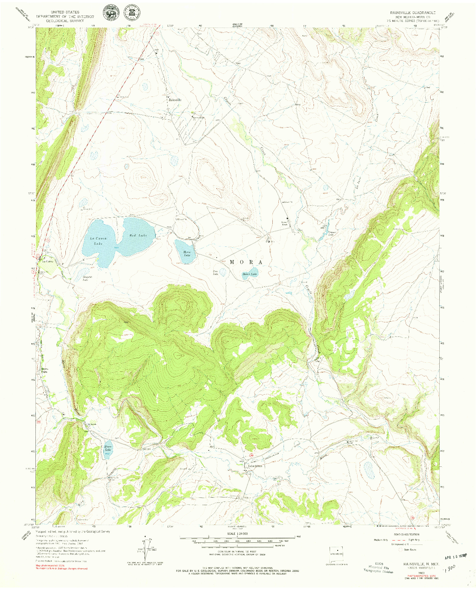 USGS 1:24000-SCALE QUADRANGLE FOR RAINSVILLE, NM 1963