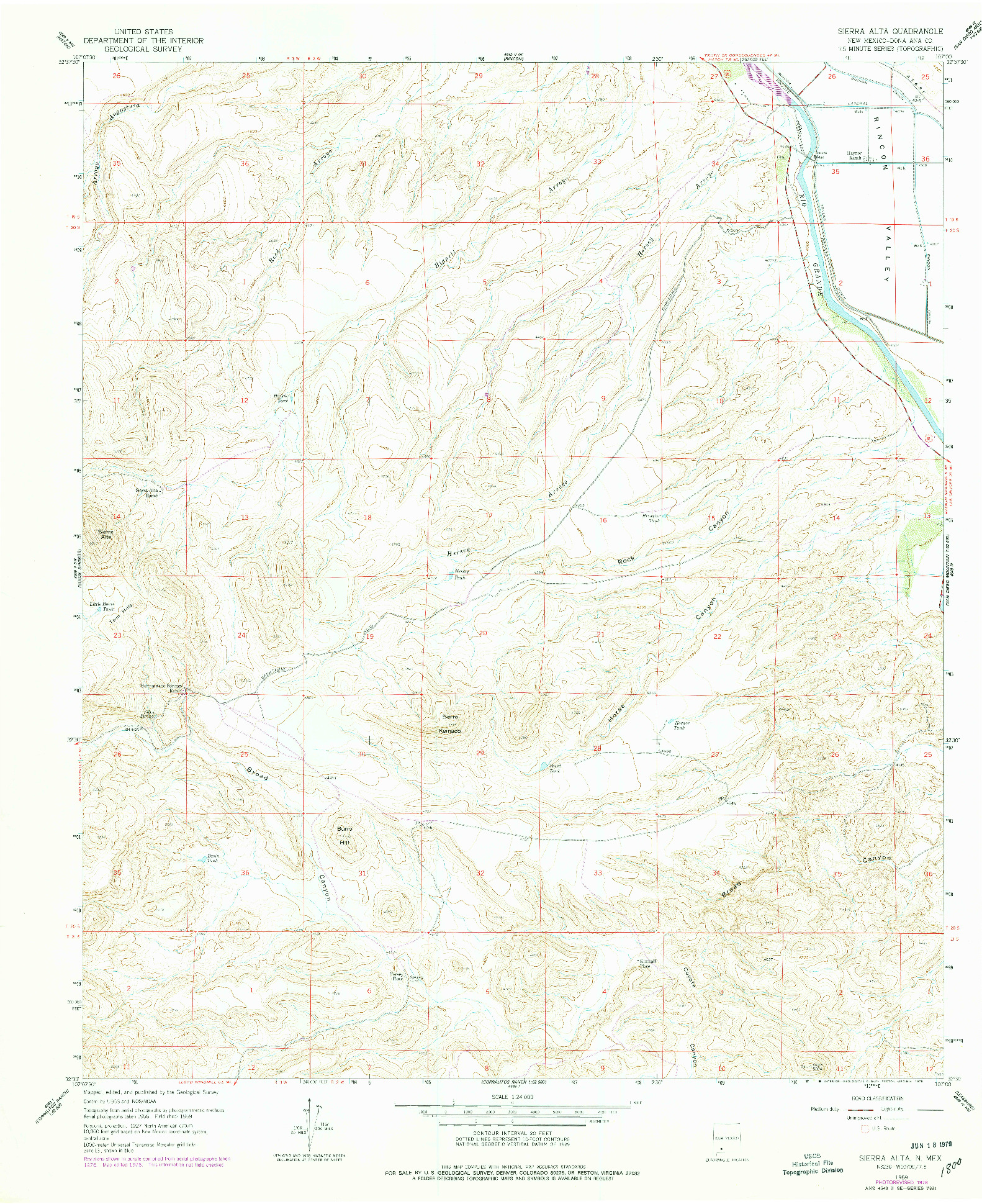 USGS 1:24000-SCALE QUADRANGLE FOR SIERRA ALTA, NM 1959