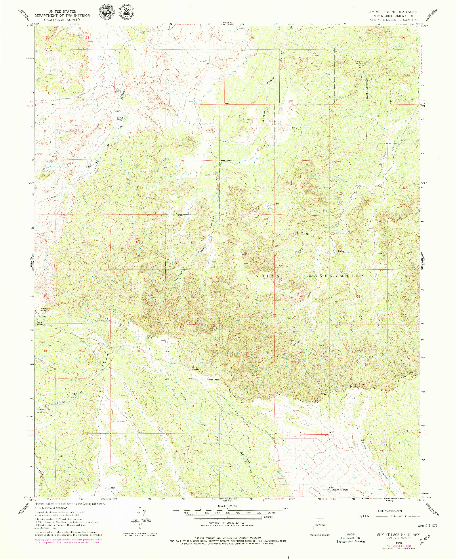 USGS 1:24000-SCALE QUADRANGLE FOR SKY VILLAGE NE, NM 1960