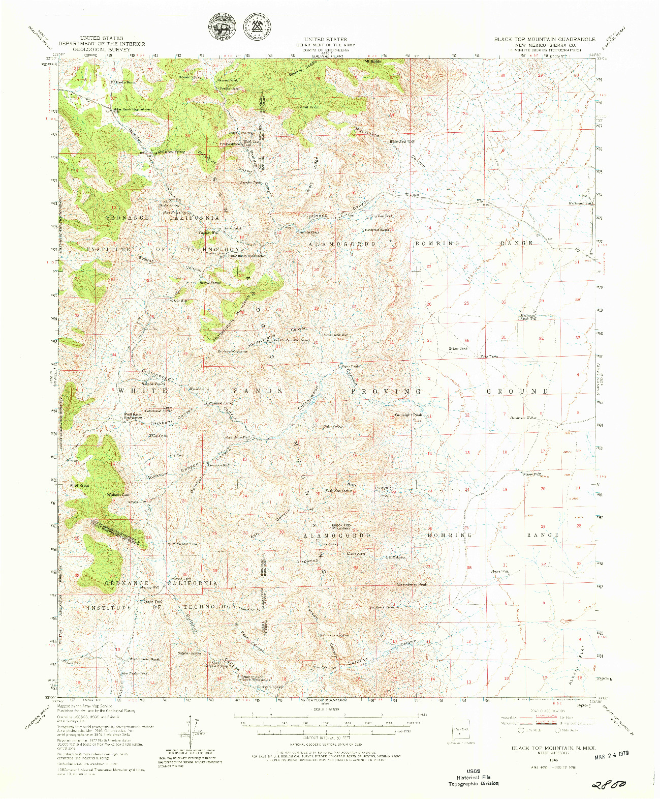 USGS 1:62500-SCALE QUADRANGLE FOR BLACK TOP MOUNTAIN, NM 1948