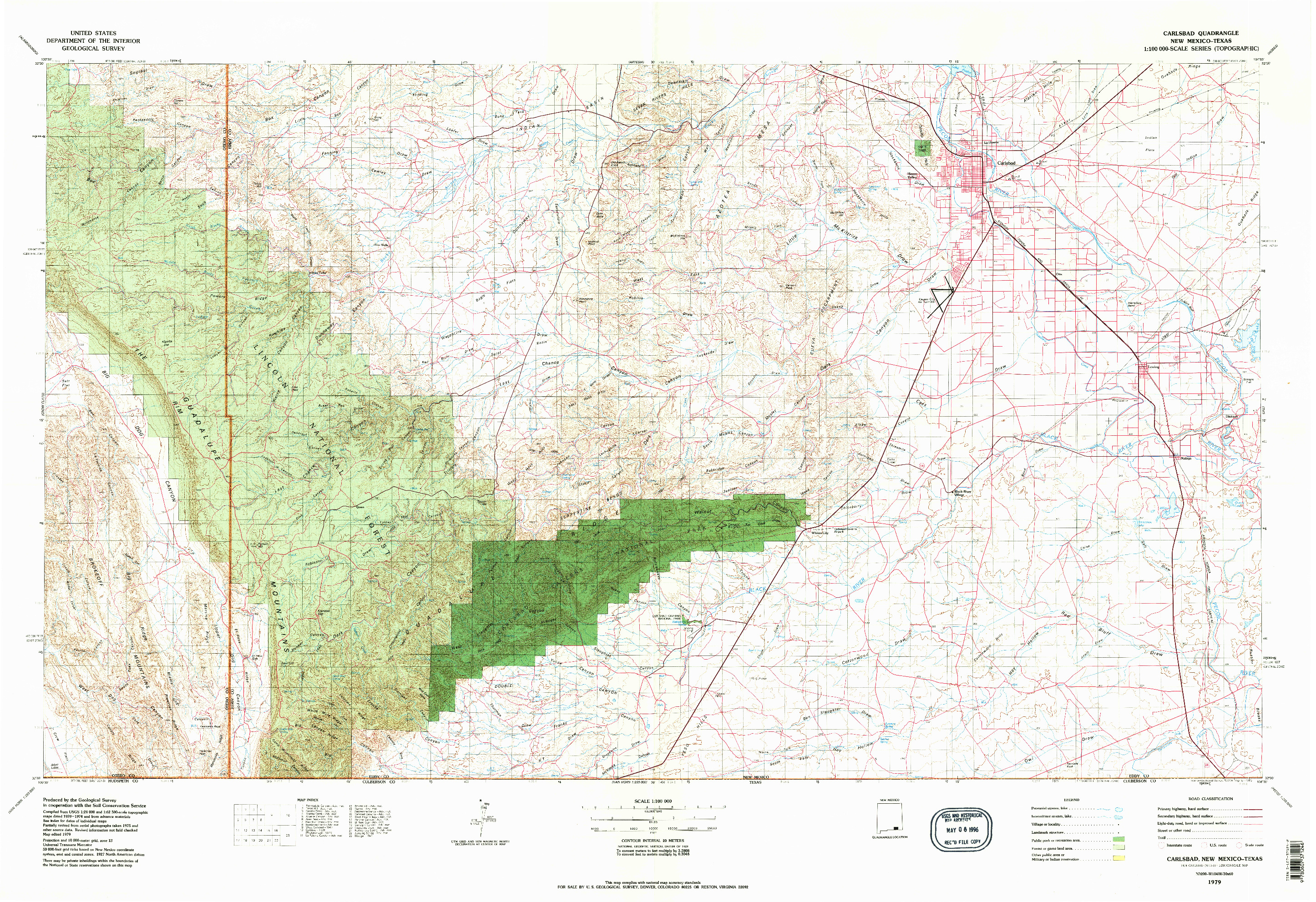 USGS 1:100000-SCALE QUADRANGLE FOR CARLSBAD, NM 1979