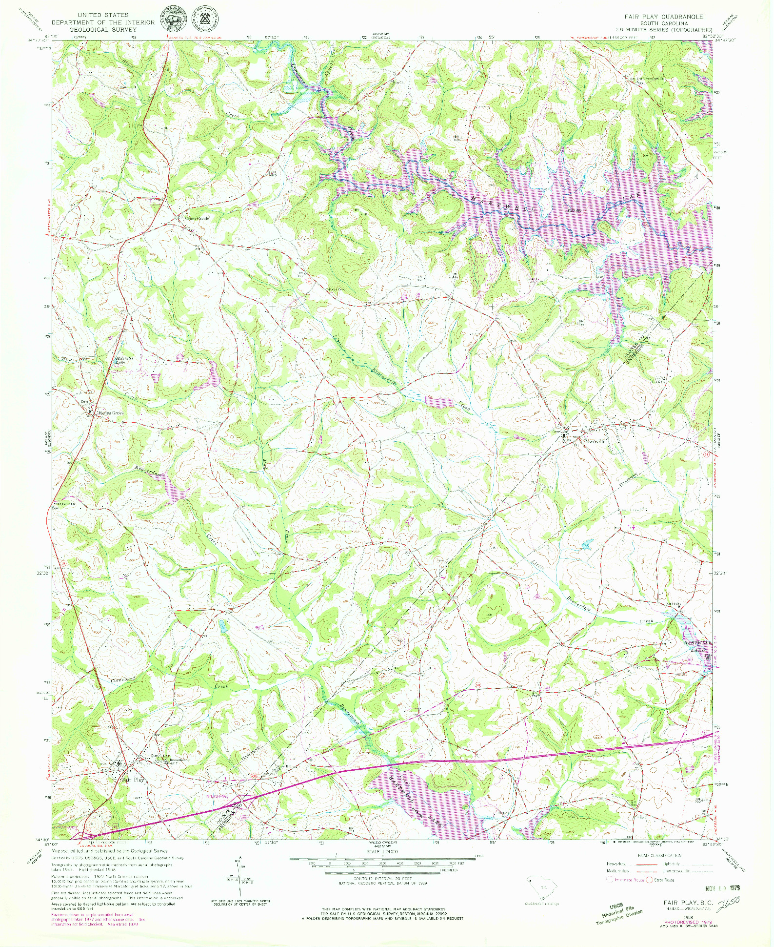 USGS 1:24000-SCALE QUADRANGLE FOR FAIR PLAY, SC 1958