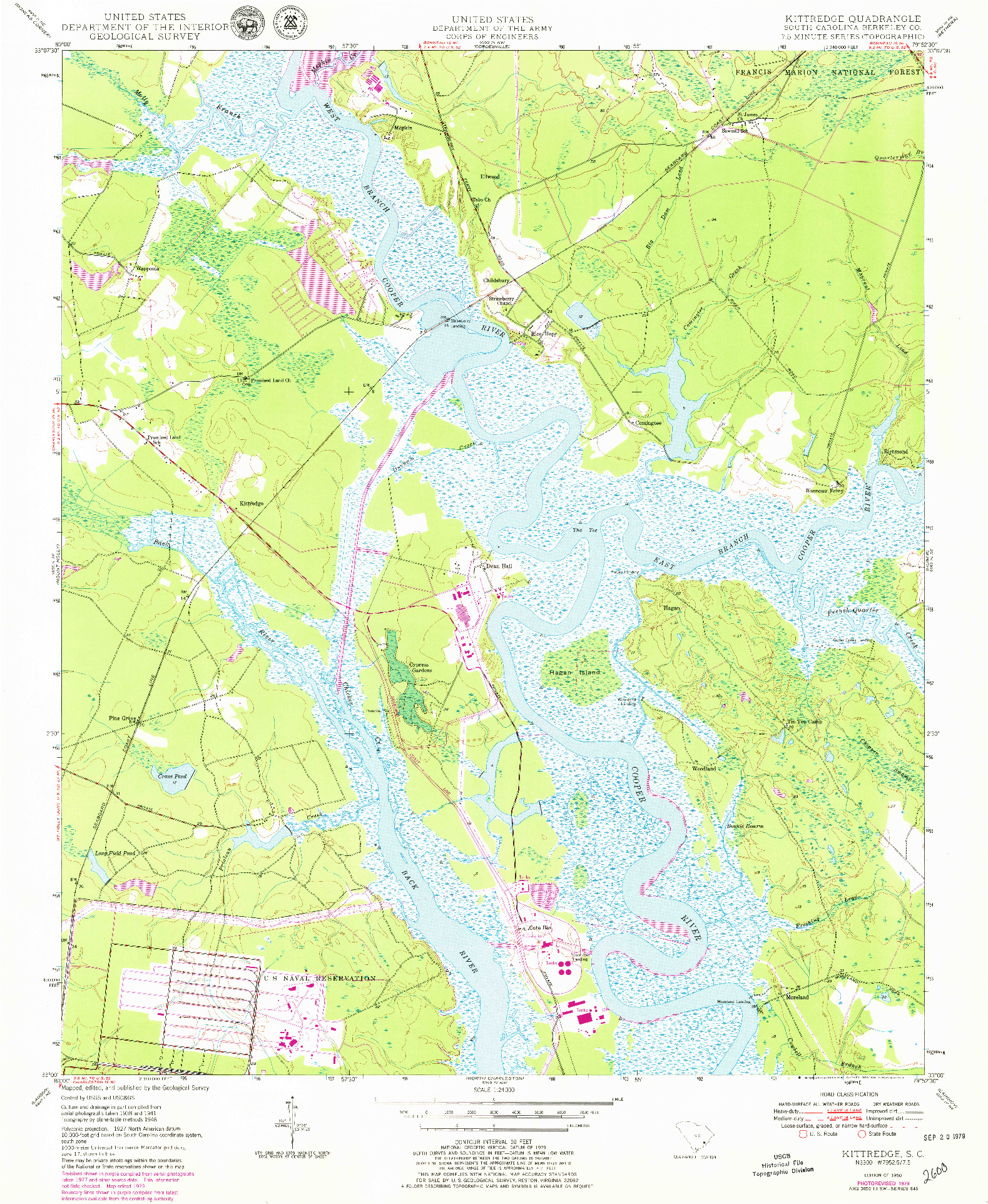 USGS 1:24000-SCALE QUADRANGLE FOR KITTREDGE, SC 1950