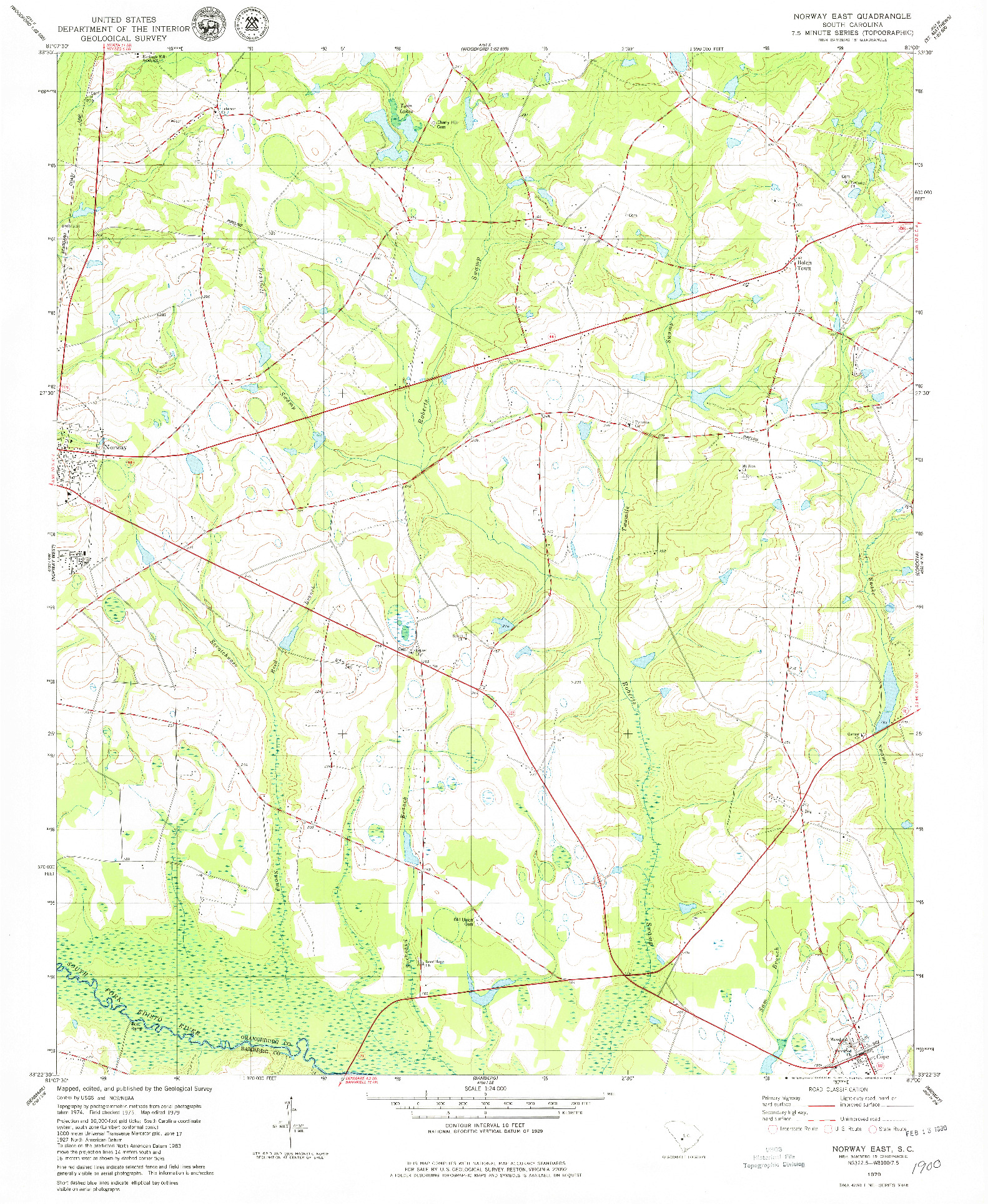 USGS 1:24000-SCALE QUADRANGLE FOR NORWAY EAST, SC 1979