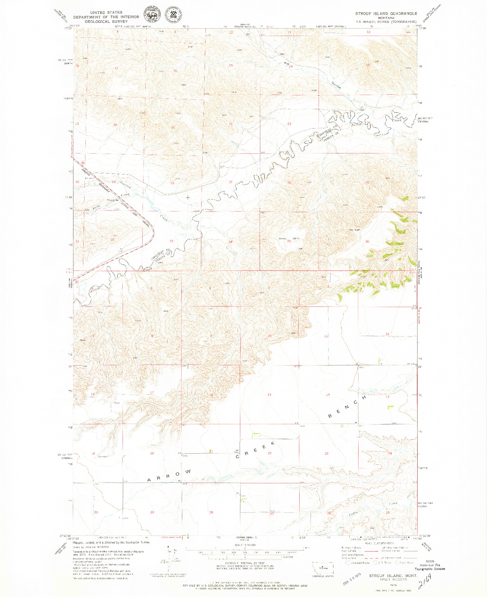 USGS 1:24000-SCALE QUADRANGLE FOR STROUF ISLAND, MT 1978