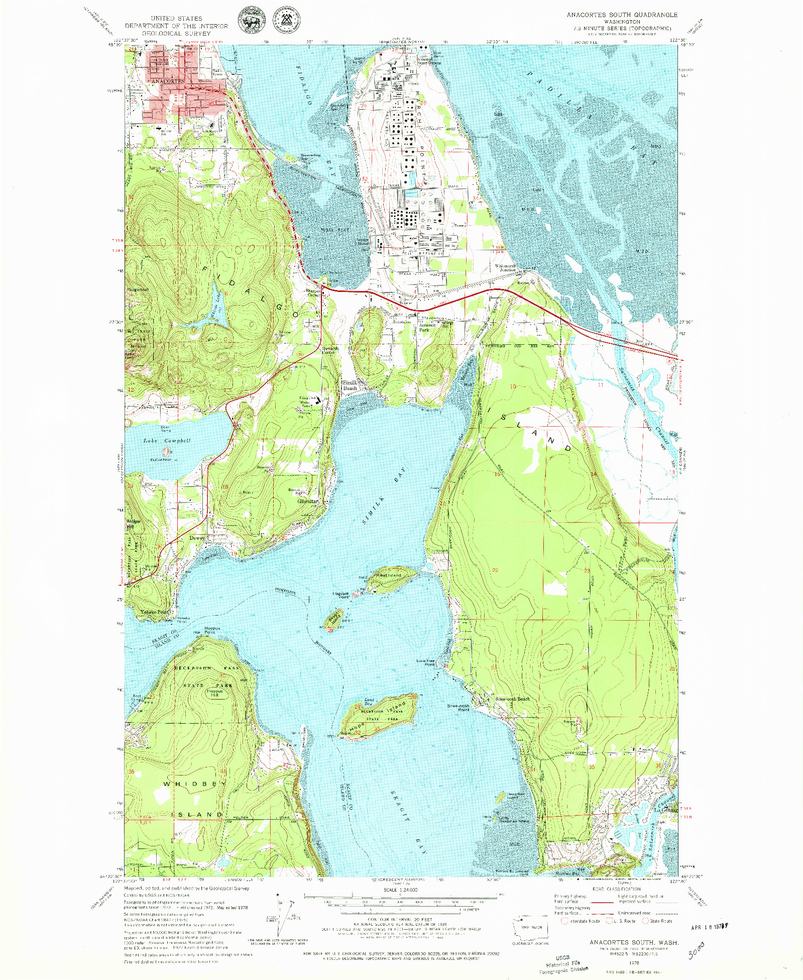 USGS 1:24000-SCALE QUADRANGLE FOR ANACORTES SOUTH, WA 1978