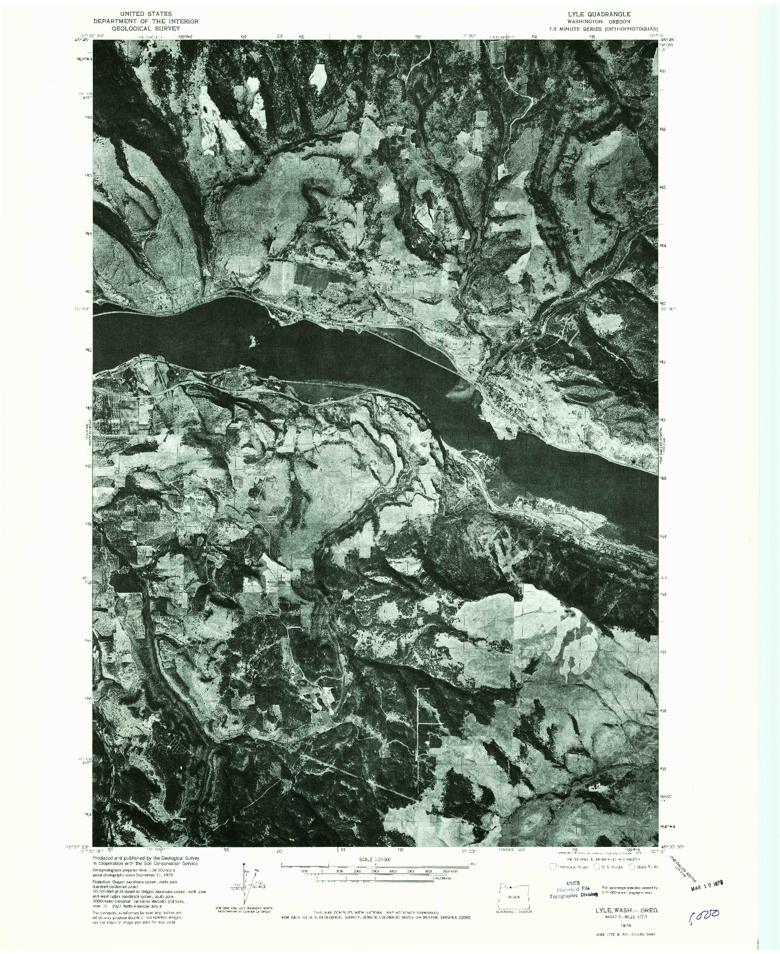 USGS 1:24000-SCALE QUADRANGLE FOR LYLE, WA 1975