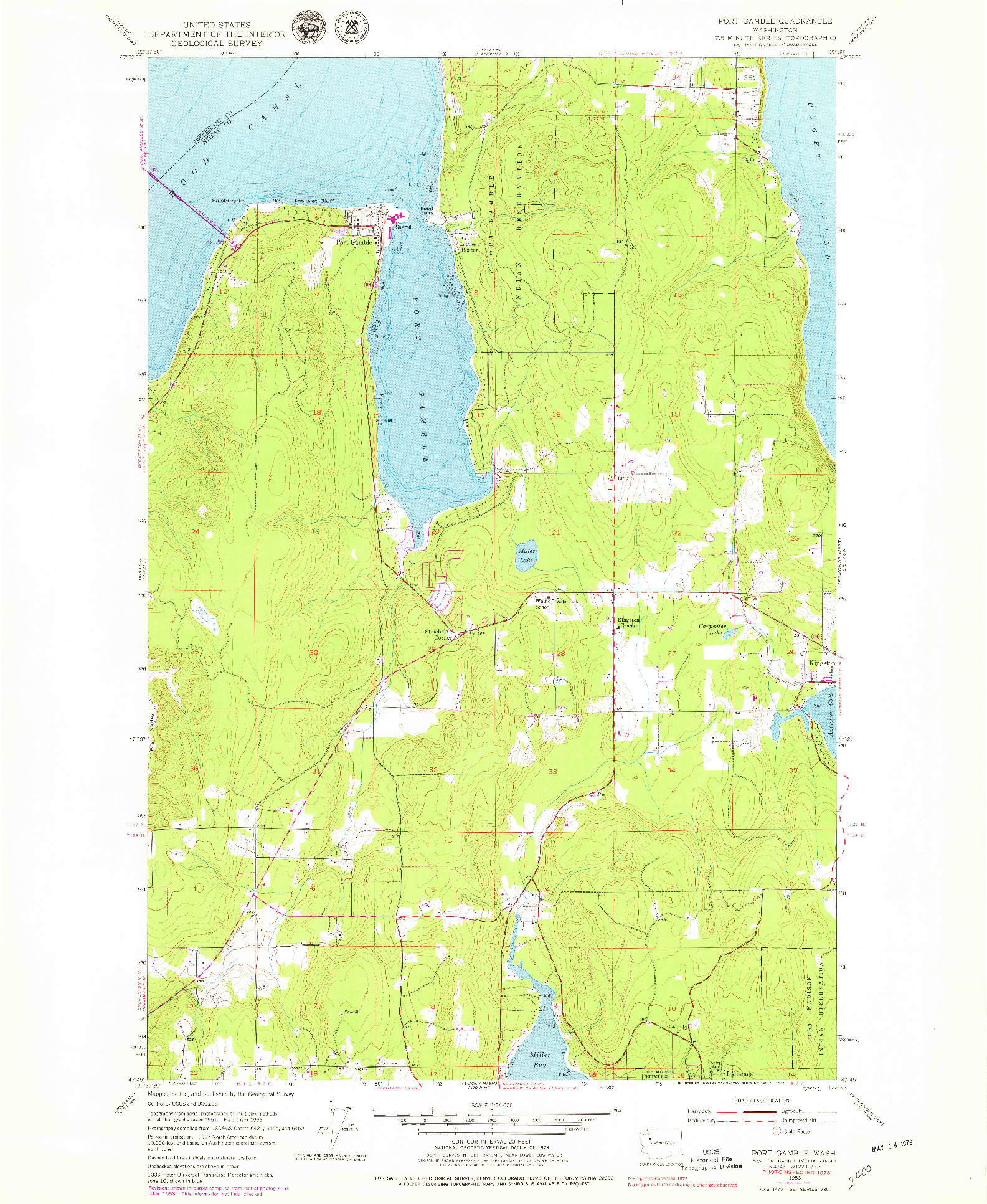 USGS 1:24000-SCALE QUADRANGLE FOR PORT GAMBLE, WA 1953