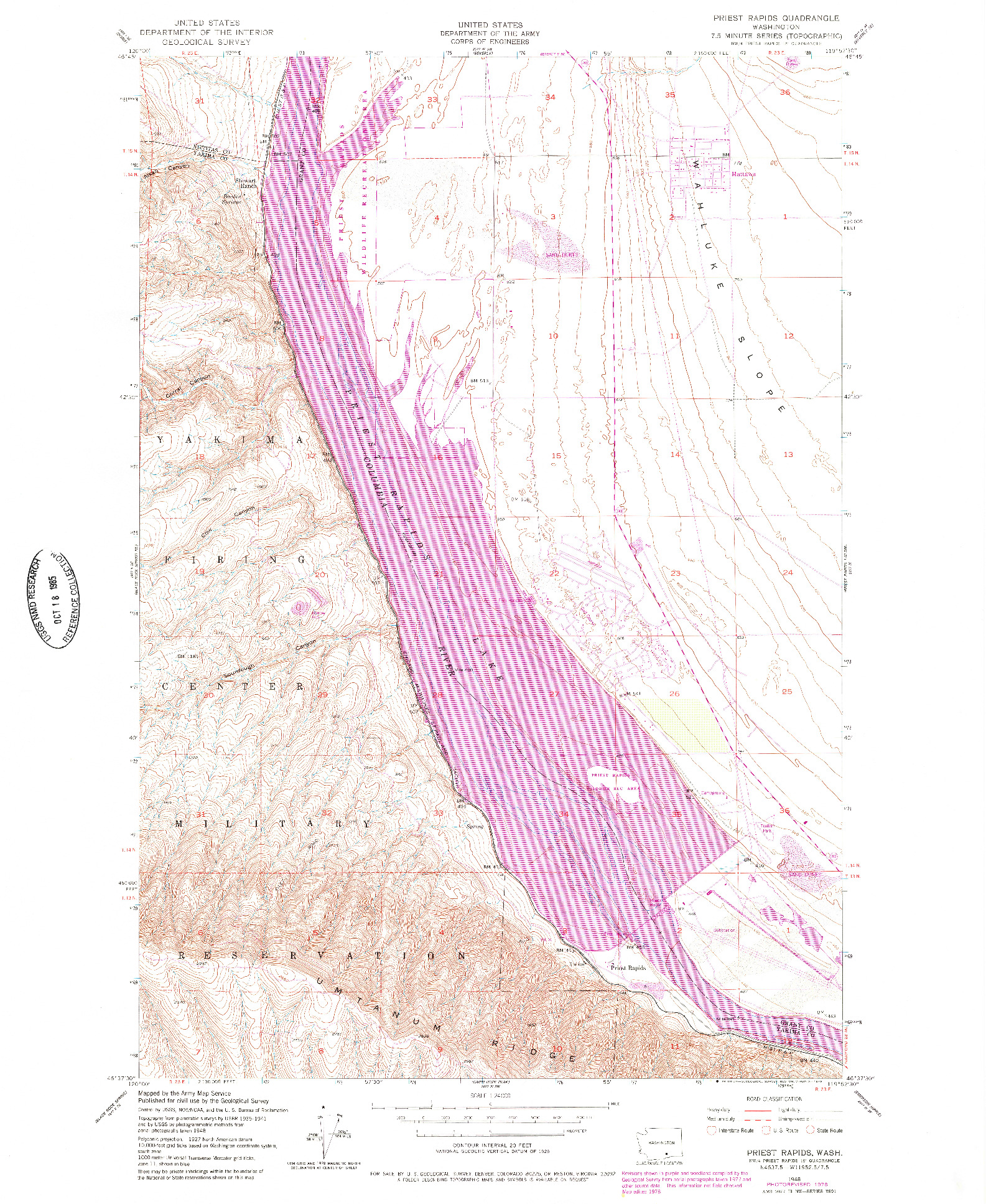 USGS 1:24000-SCALE QUADRANGLE FOR PRIEST RAPIDS, WA 1948