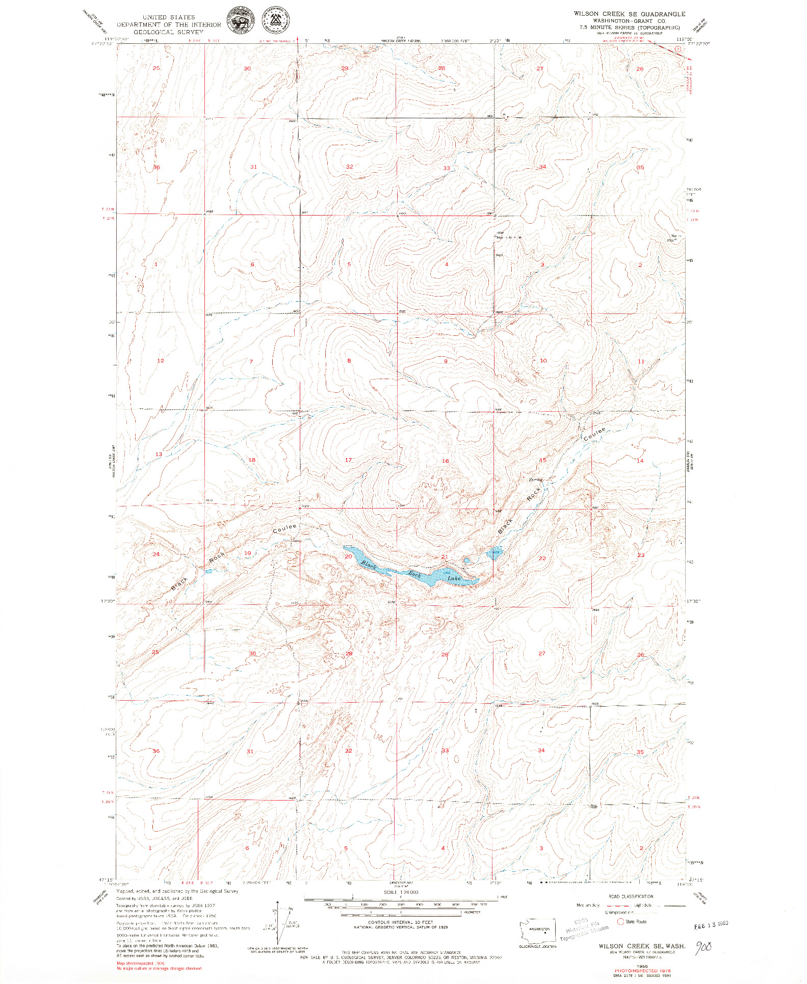 USGS 1:24000-SCALE QUADRANGLE FOR WILSON CREEK SE, WA 1956