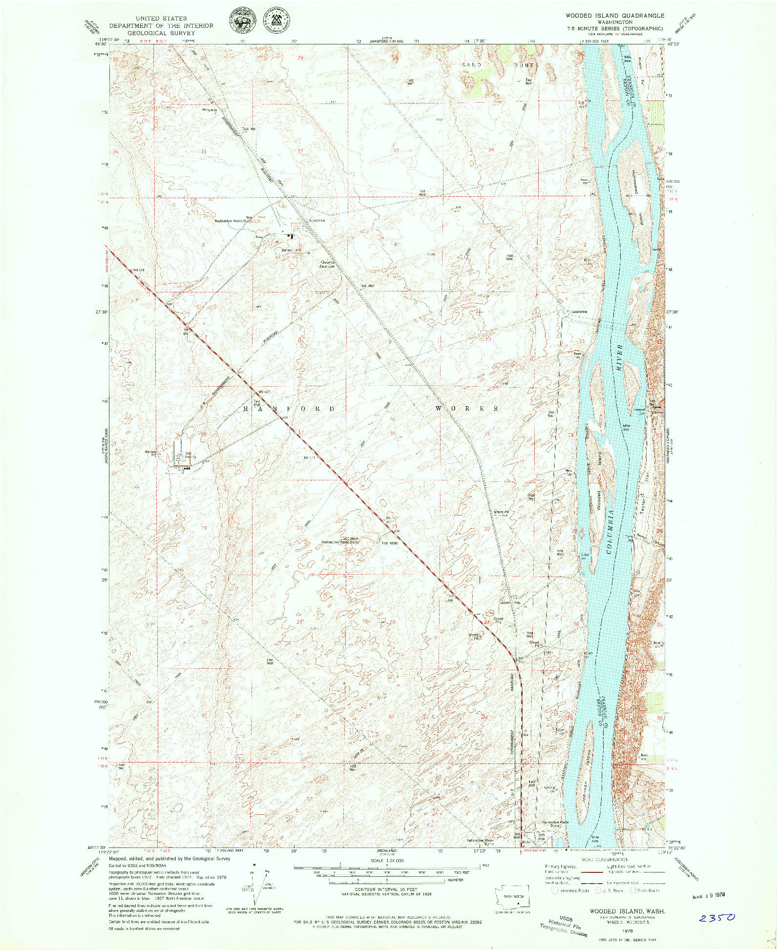 USGS 1:24000-SCALE QUADRANGLE FOR WOODED ISLAND, WA 1978