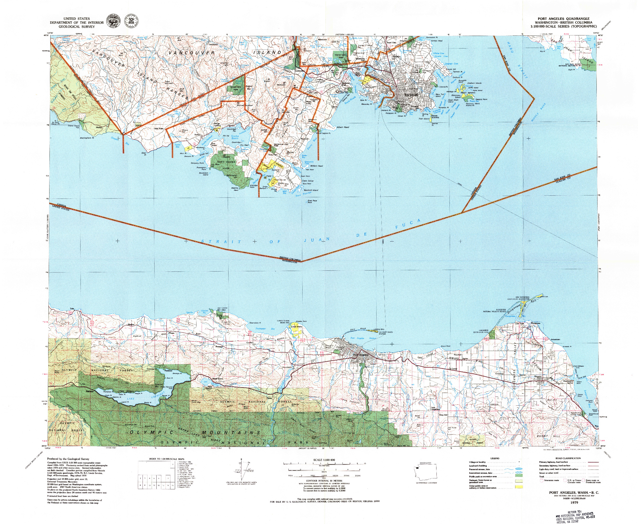 USGS 1:100000-SCALE QUADRANGLE FOR PORT ANGELES, WA 1979