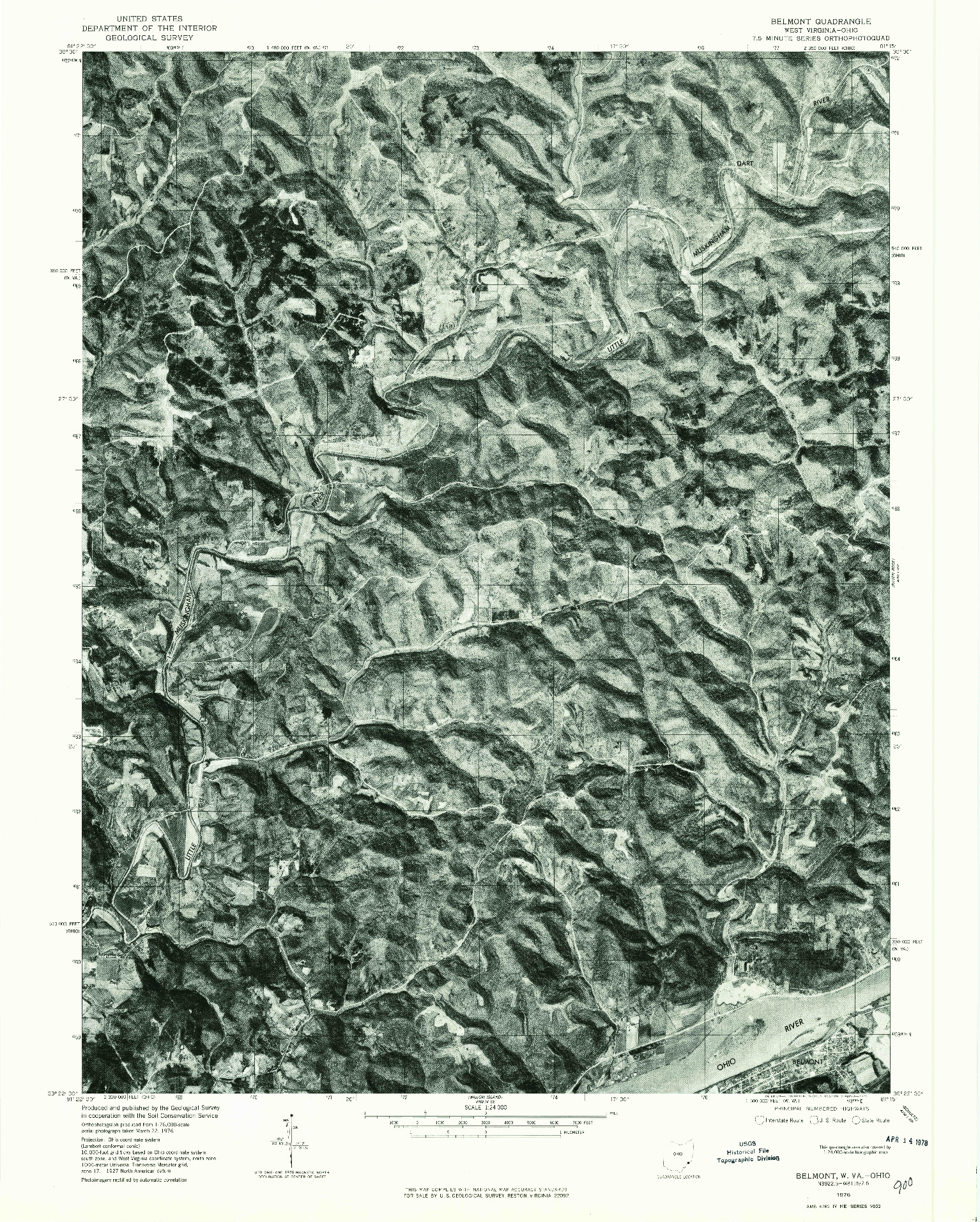 USGS 1:24000-SCALE QUADRANGLE FOR BELMONT, WV 1976