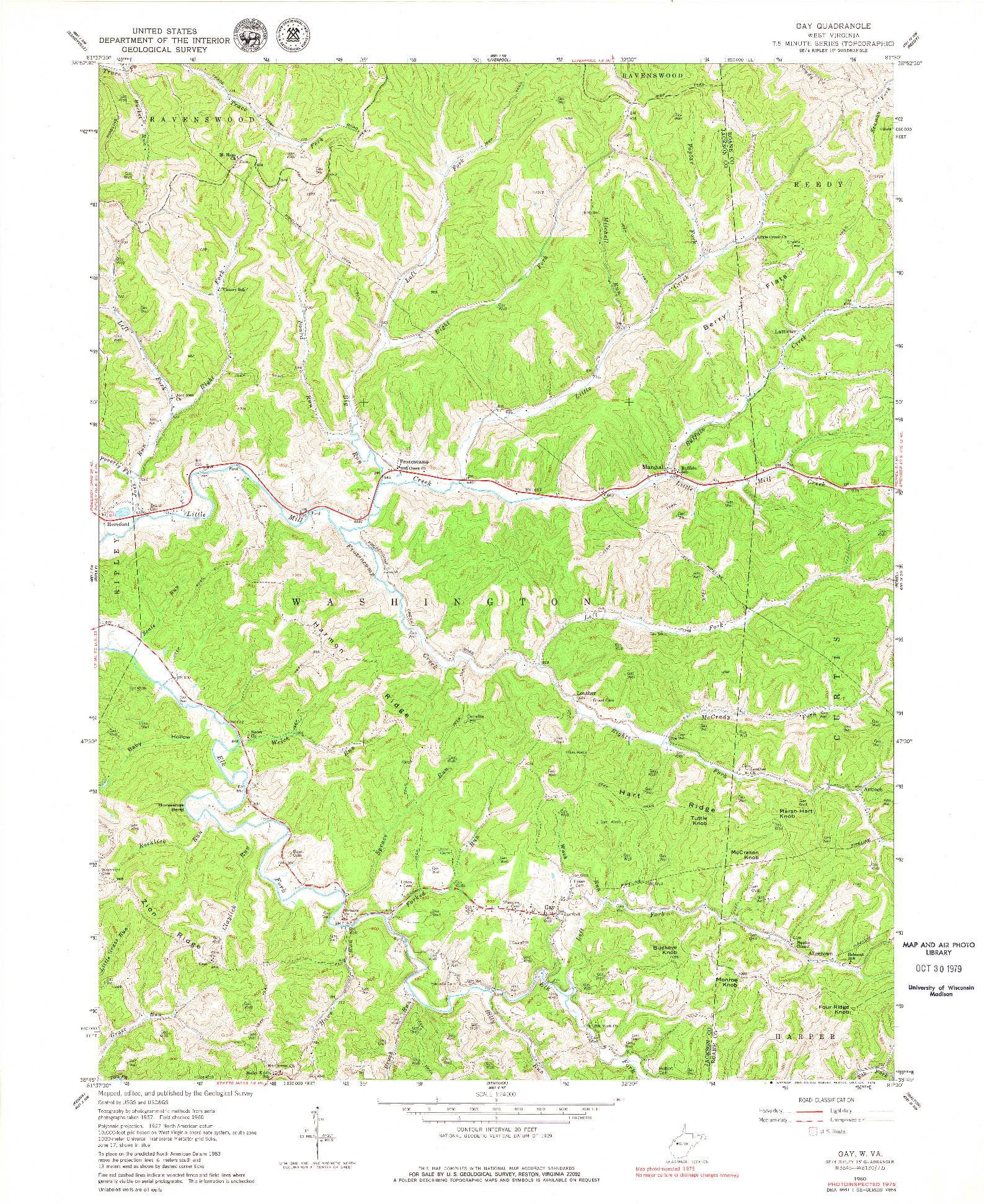 USGS 1:24000-SCALE QUADRANGLE FOR GAY, WV 1960